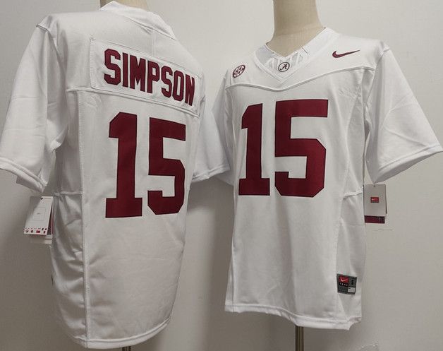 Other Men's Alabama Crimson Tide #15 Ty Simpson White Jersey Size US L / EU 52-54 / 3 - 1 Thumbnail