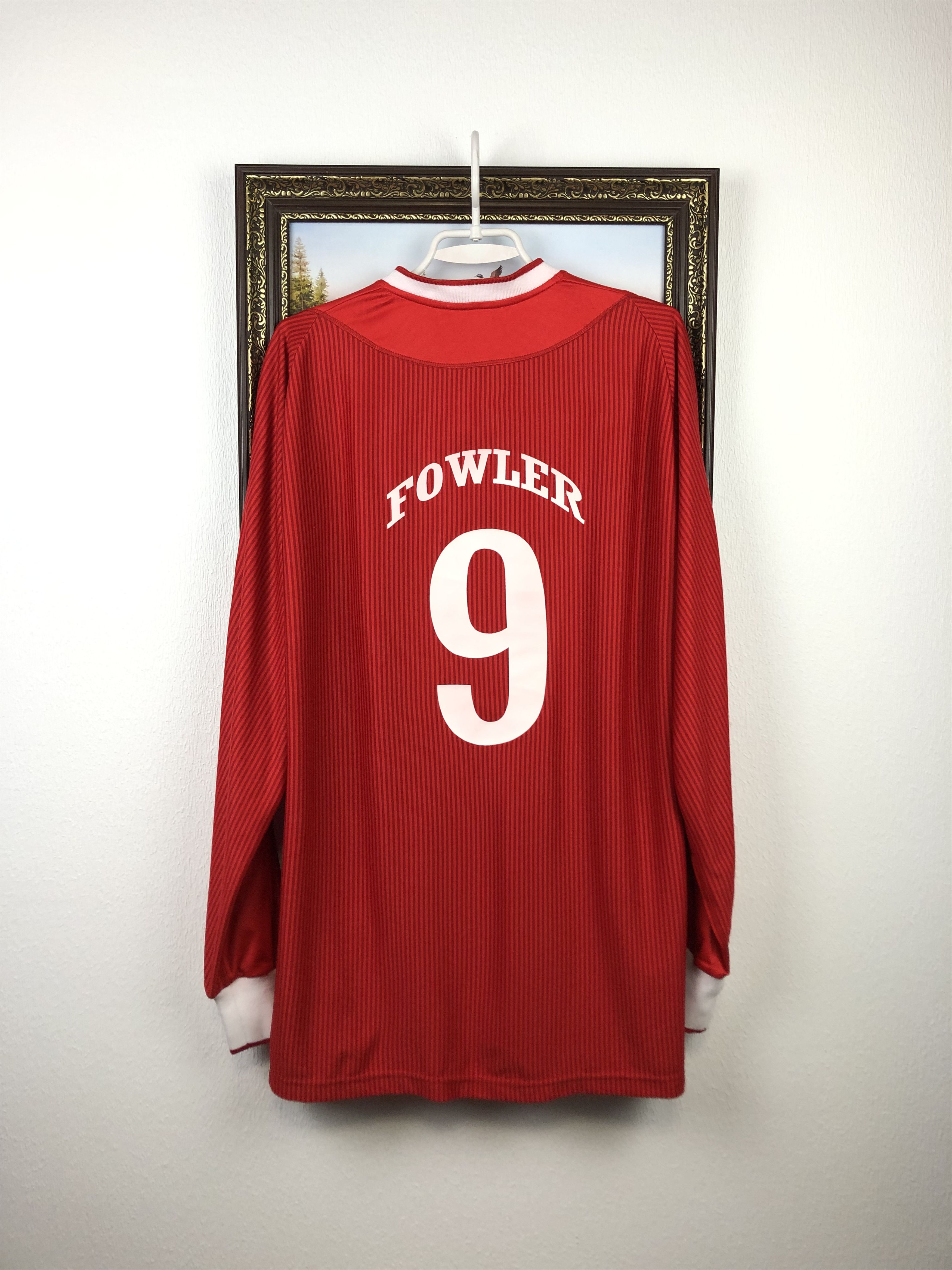 Vintage Liverpool shirt 2002 Soccer Long Sleeve #9 Fowler Jersey Size US XL / EU 56 / 4 - 13 Thumbnail