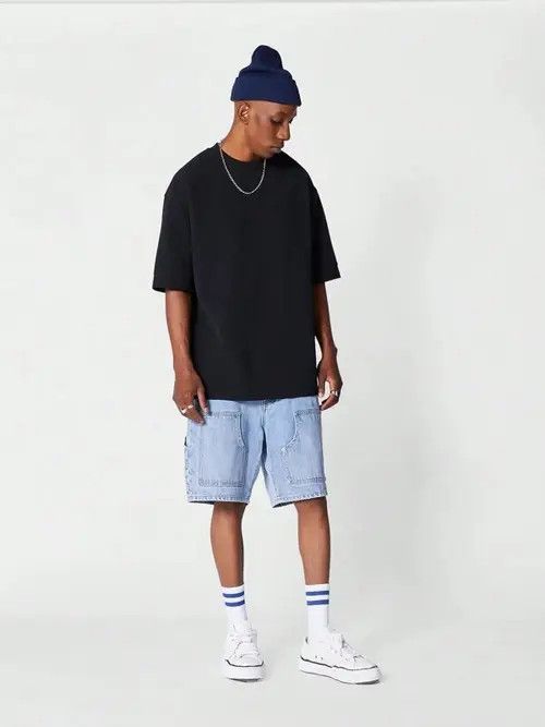 Jean Denim Jeans DRIP Shorts Jorts Cargo Size US 31 - 2 Thumbnail