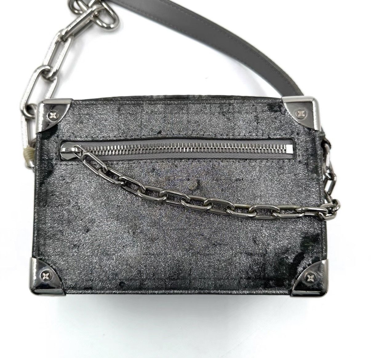 Louis Vuitton Louis Vuitton Silver Glitter Checkerboard Box Bag K12 Size ONE SIZE - 2 Thumbnail