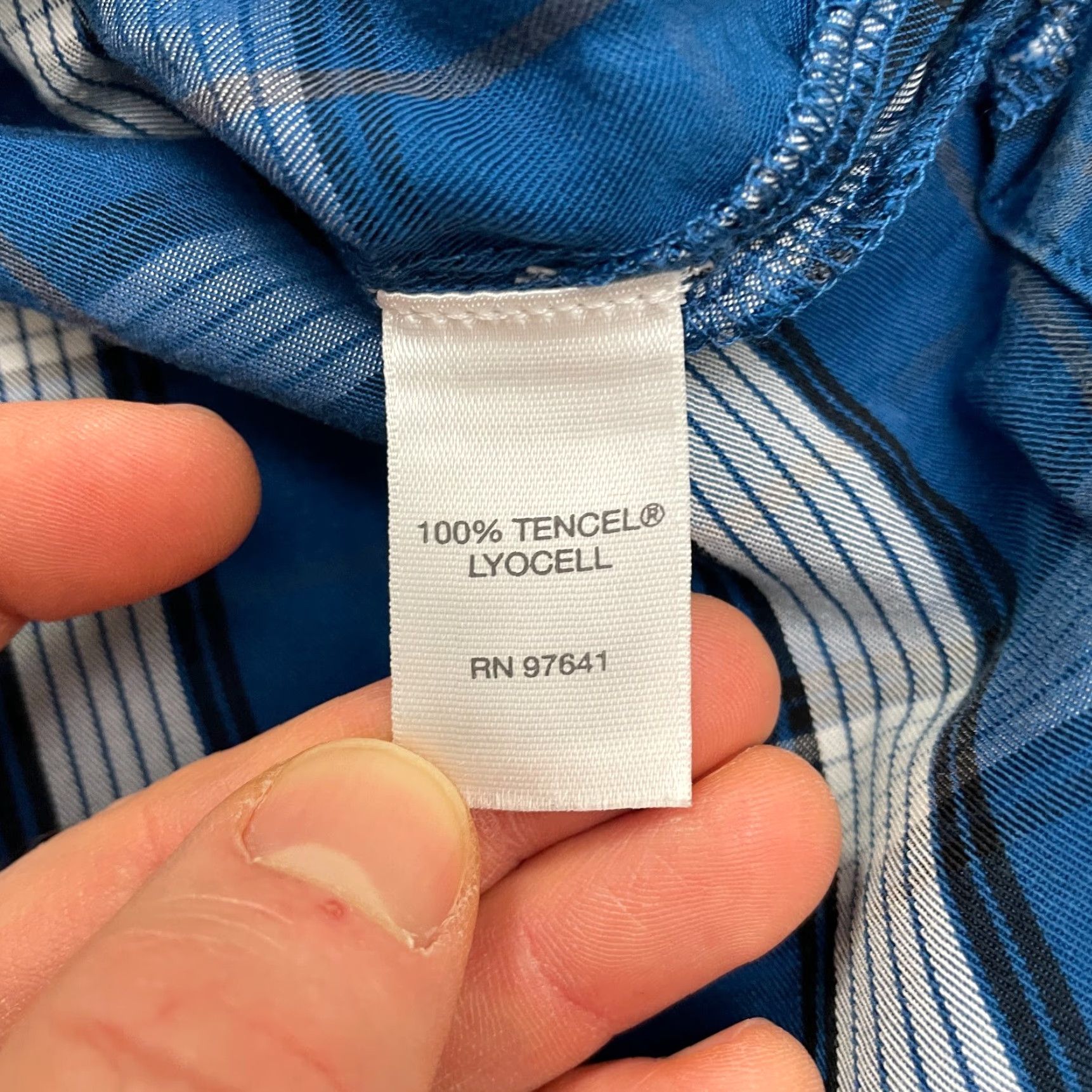 J. Jill J.Jill Blouse Shirt Womens Large Petite Plaid Tencel Long Sleeve Crew Neck Button Casual Fall Spring Summer Blue White Pattern Li ne-Up Size L / US 10 / IT 46 - 7 Thumbnail