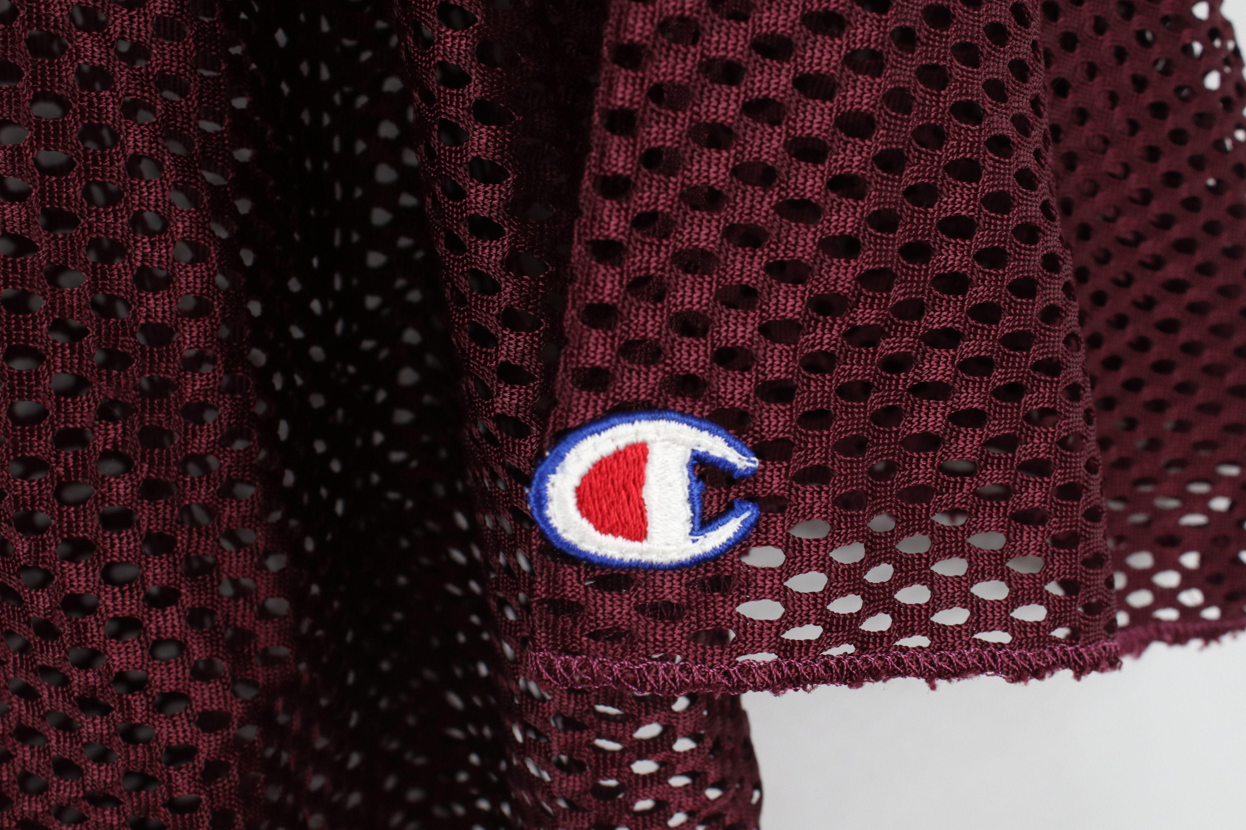 Champion × Vintage Vintage 80s Champion Cropped Football Jersey Burgundy USA Size US XL / EU 56 / 4 - 4 Thumbnail