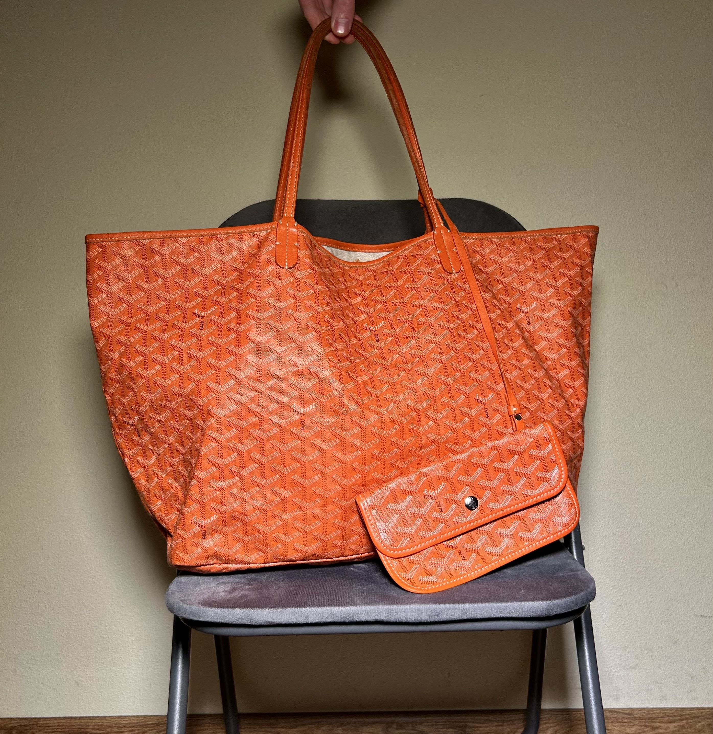 Goyard orange tote deals