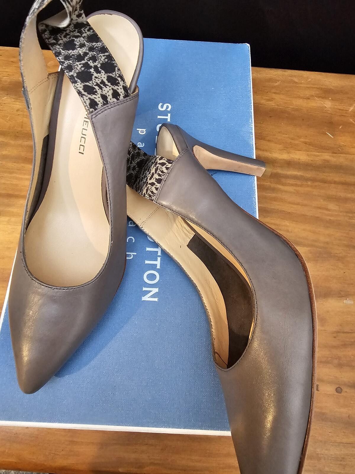 Other Sesto Meucci Heels Gray Womens Size 6 Leather Animal Print Size US 6 / IT 36 - 4 Thumbnail