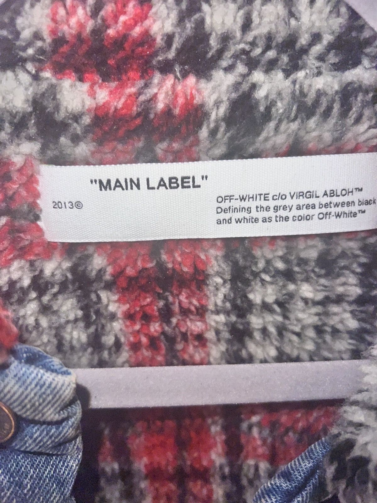 Off-White OFF-WHITE MEN'S DIRTY JEAN JACKET W/ PLAID FAUX SHEARLING Size US S / EU 44-46 / 1 - 3 Thumbnail
