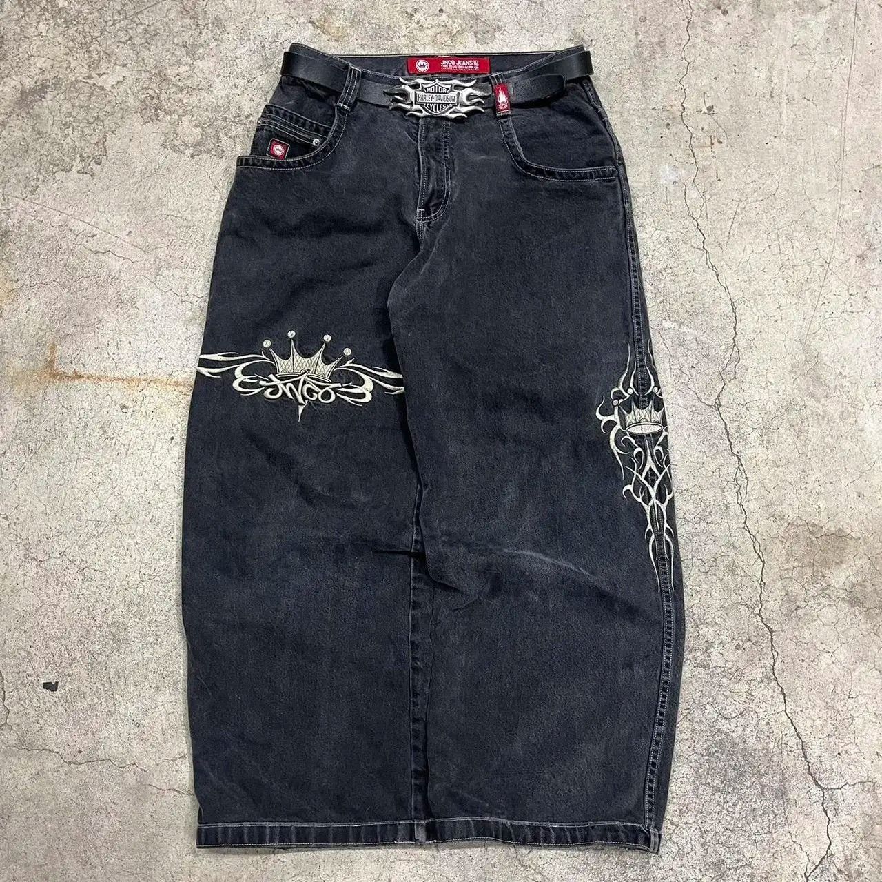 Japanese Brand × Jnco × Streetwear JNCO Baggy Jeans Embroidery 
