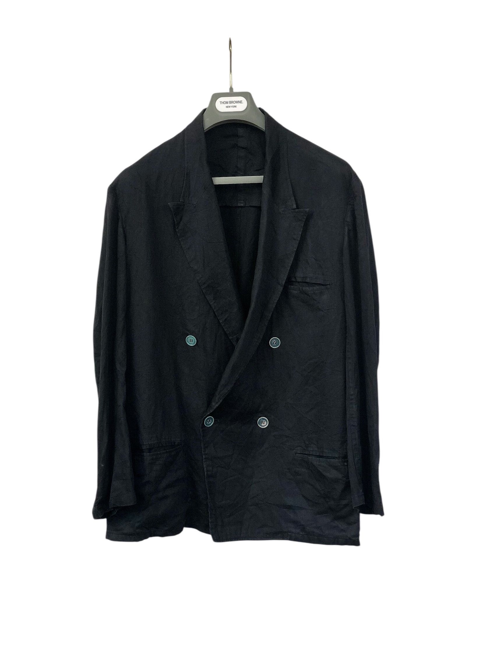 Y's Y’s by Yohji Yamamoto Double-Breasted Black Blazer – Japan Size 48R - 2 Thumbnail