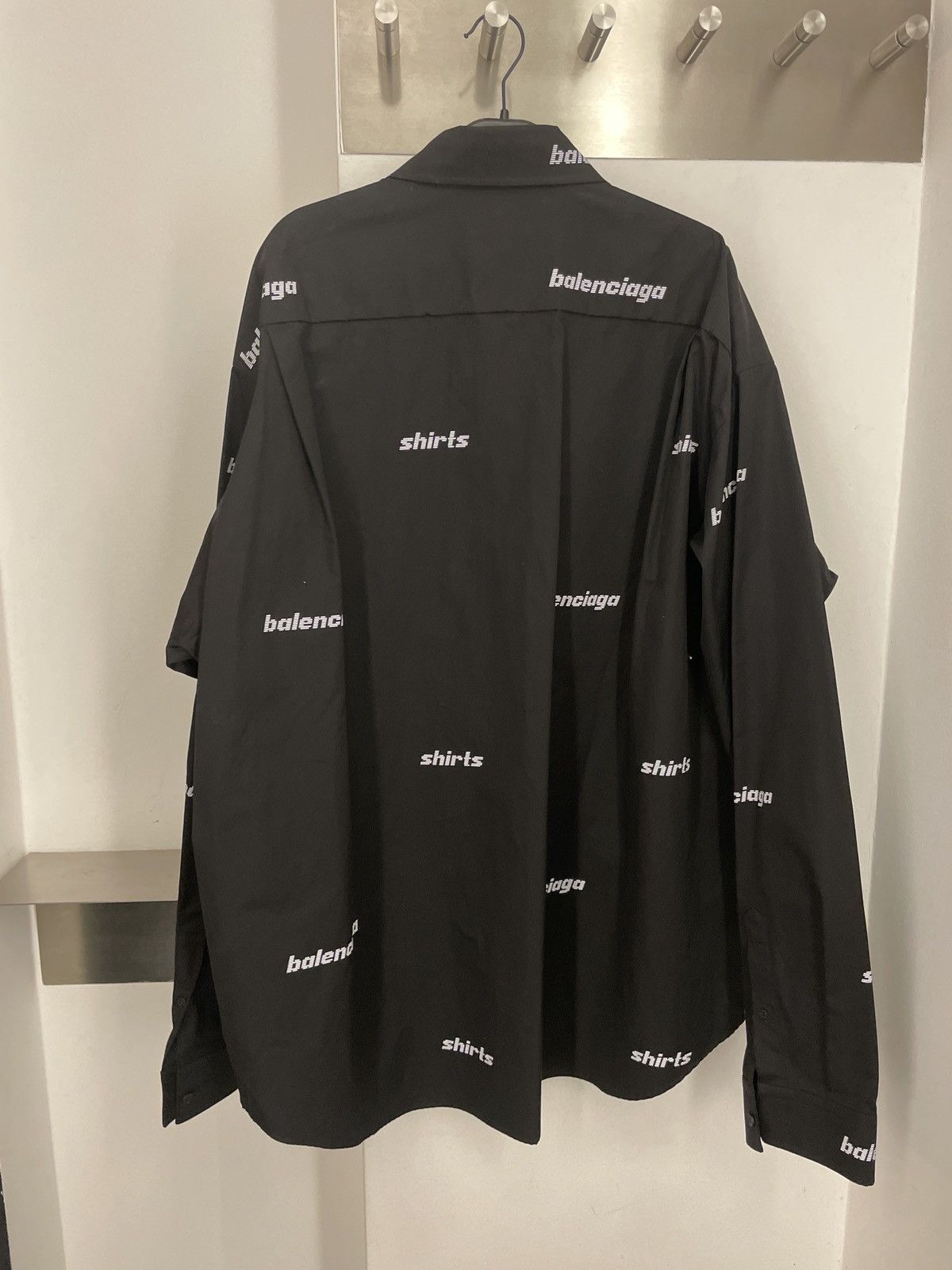 Balenciaga ALL-OVER LOGO SHIRT Size US XL / EU 56 / 4 - 3 Thumbnail