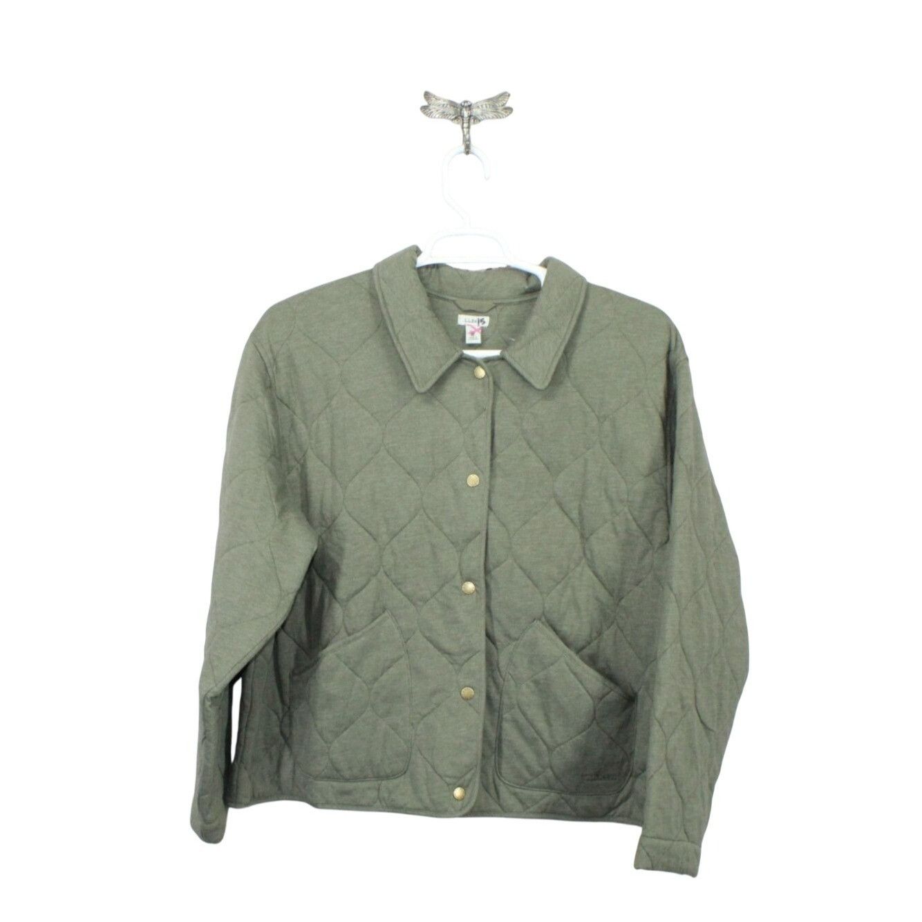 L.L. Bean LL Bean Women's Quilted Knit Jacket Olive Green Size XL / US 12-14 / IT 48-50 - 1 Thumbnail