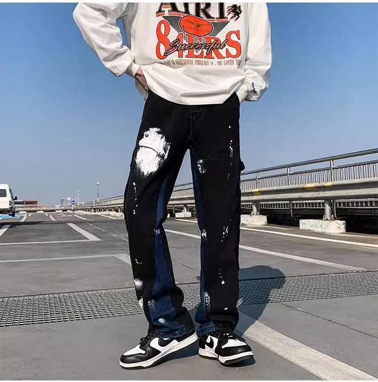 Japanese Brand Retro Personalized Hip Hop Speckle Jeans Size US 32 / EU 48 - 2 Thumbnail