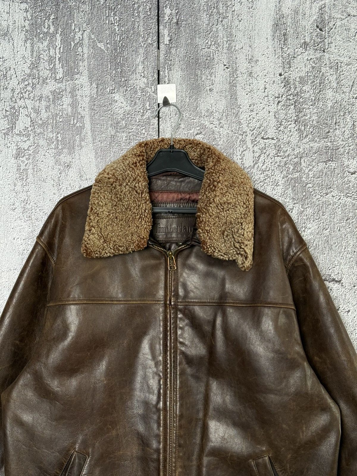 Timberland Vintage Timberland Leather Jacket Brown Shearling Collar Size US M / EU 48-50 / 2 - 2 Thumbnail