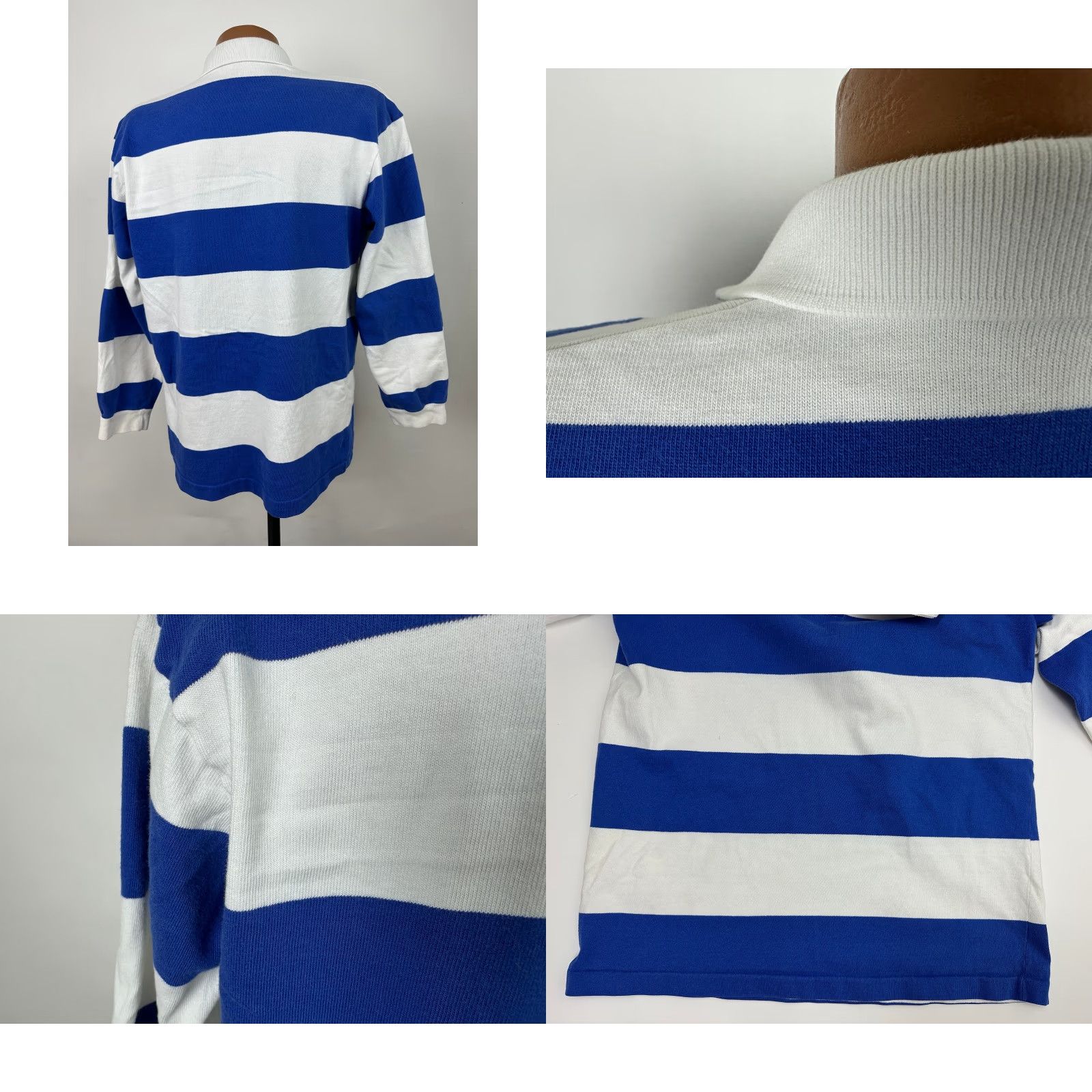 Vintage VINTAGE Outer Banks Rugby Shirt Men L Blue White Striped Heavy Cotton Logo Polo 90s Size US L / EU 52-54 / 3 - 8 Thumbnail