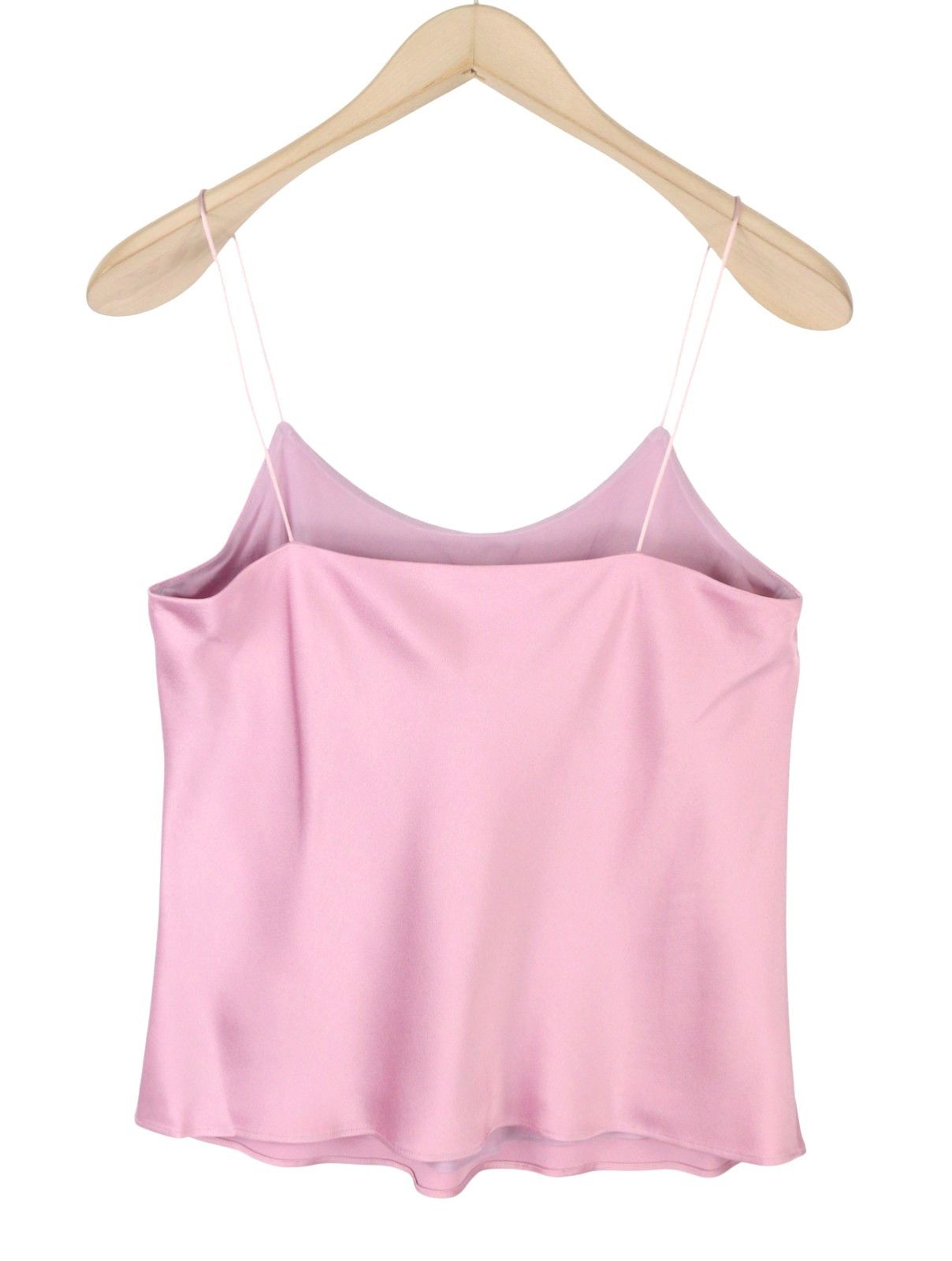Max Mara EU42 Pink Spaghetti Strap Shiny Blouse 88802 Size XL / US 12-14 / IT 48-50 - 4 Thumbnail