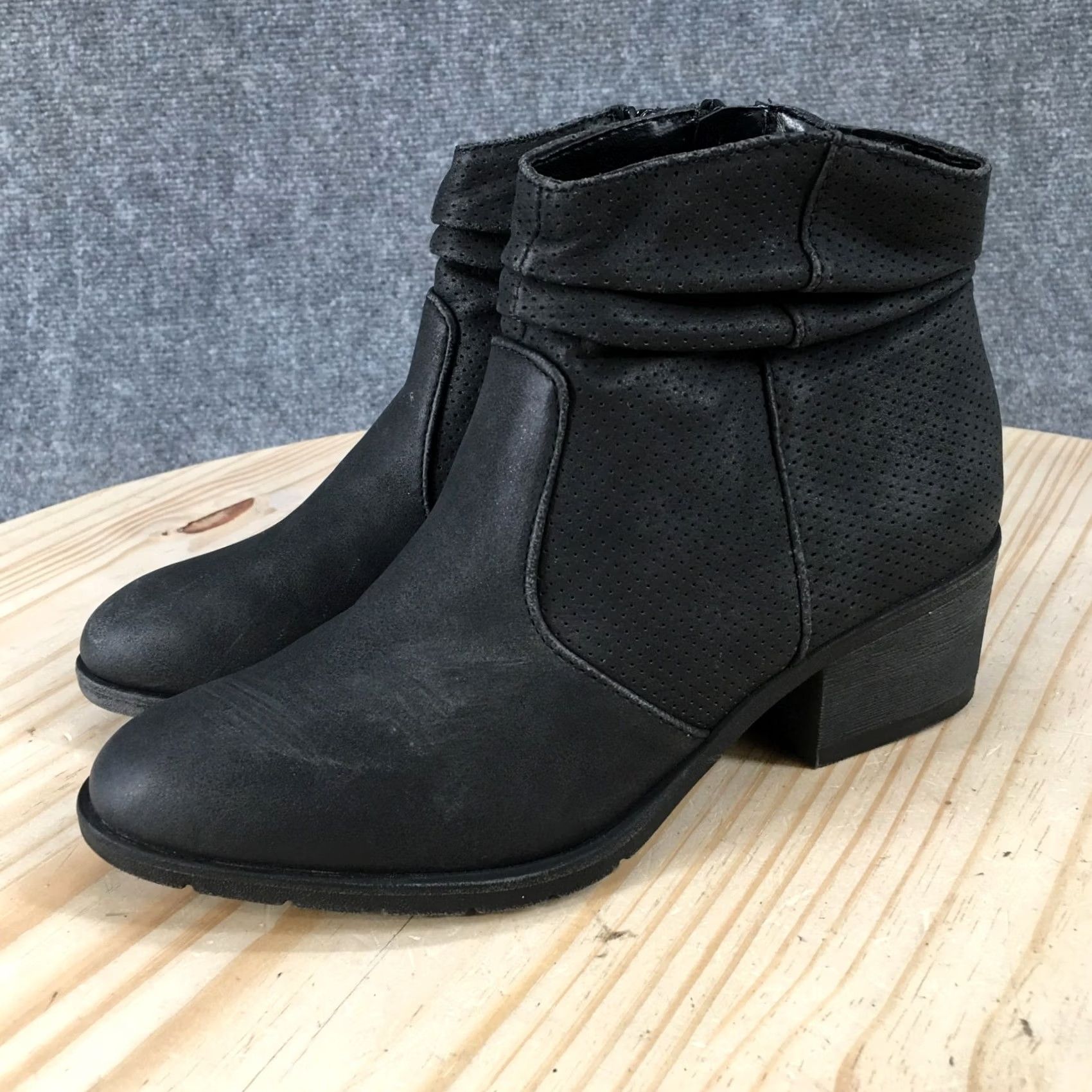 Vintage White Mountain Uptown Ankle Boots Womens 6 M Bootie Zip Faux Leather Black Size US 6 / IT 36 - 3 Thumbnail