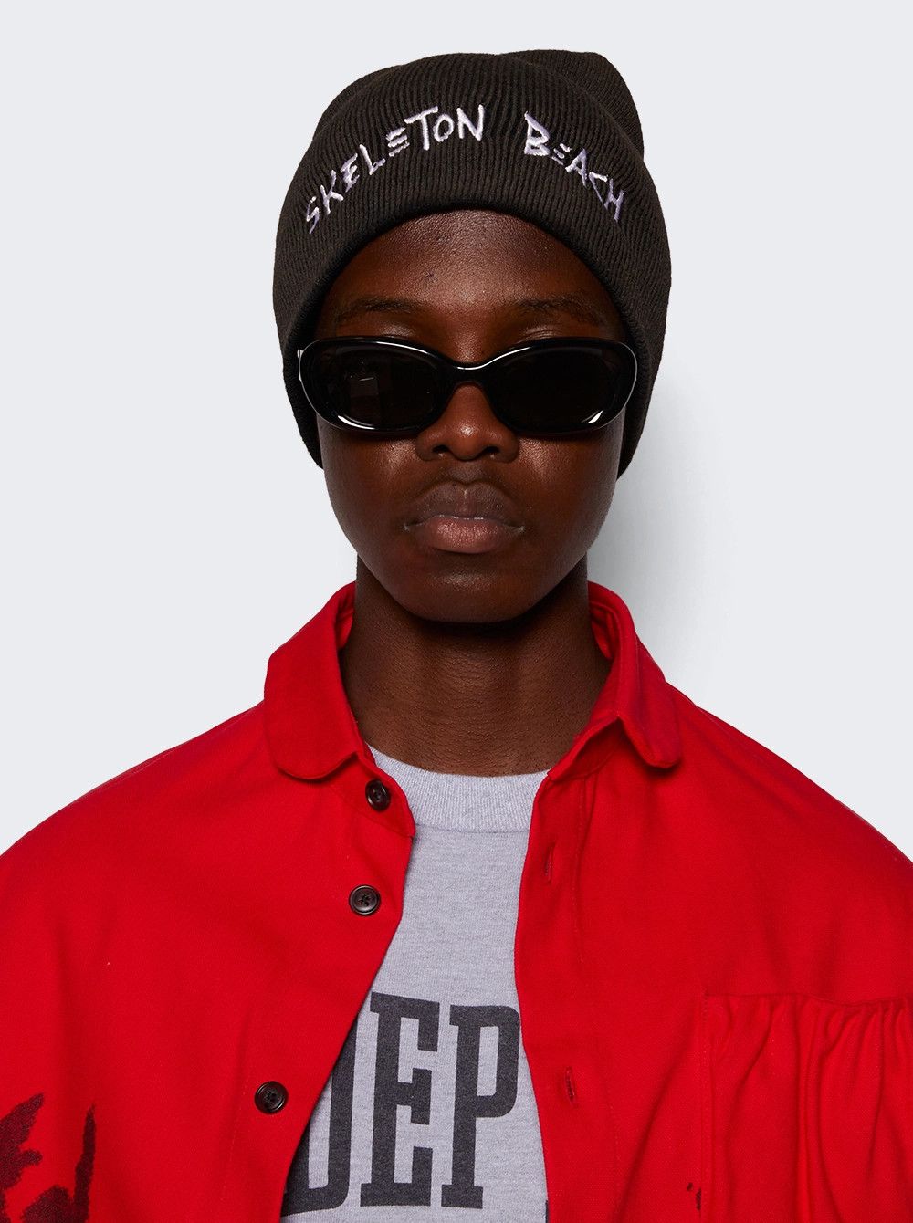 Gallery Dept. o1gr1nt0526 Size: OS / Skeleton Beach Beanie Hat / Cap Black Size ONE SIZE - 2 Thumbnail