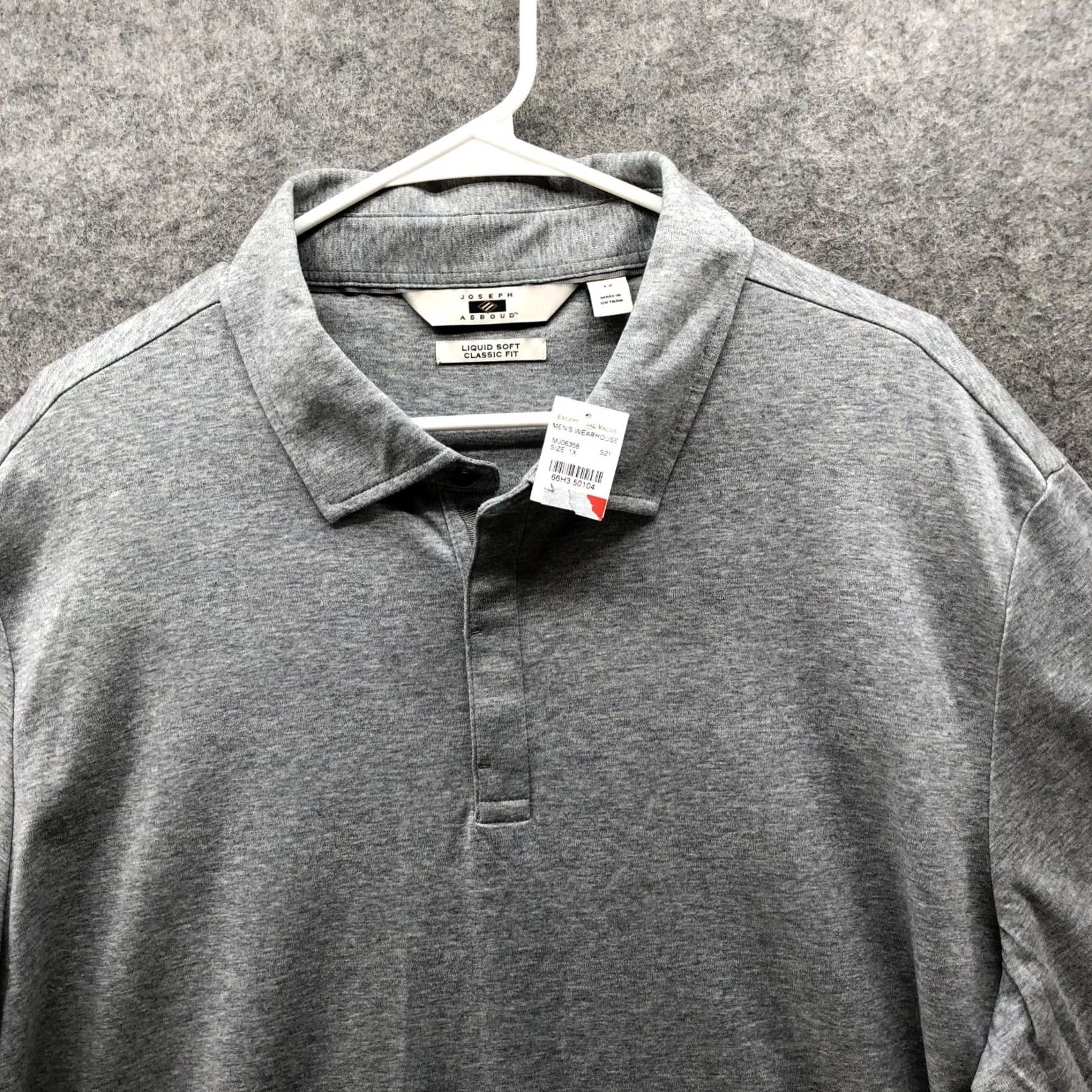 Joseph Abboud VINTAGE? NO — Joseph Abboud Polo Shirt Mens 1X Gray Short Sleeve Classic Fit Shirt Polo Men Gray Knit 1X Classic Fit Solld? Size US XL / EU 56 / 4 - 3 Thumbnail