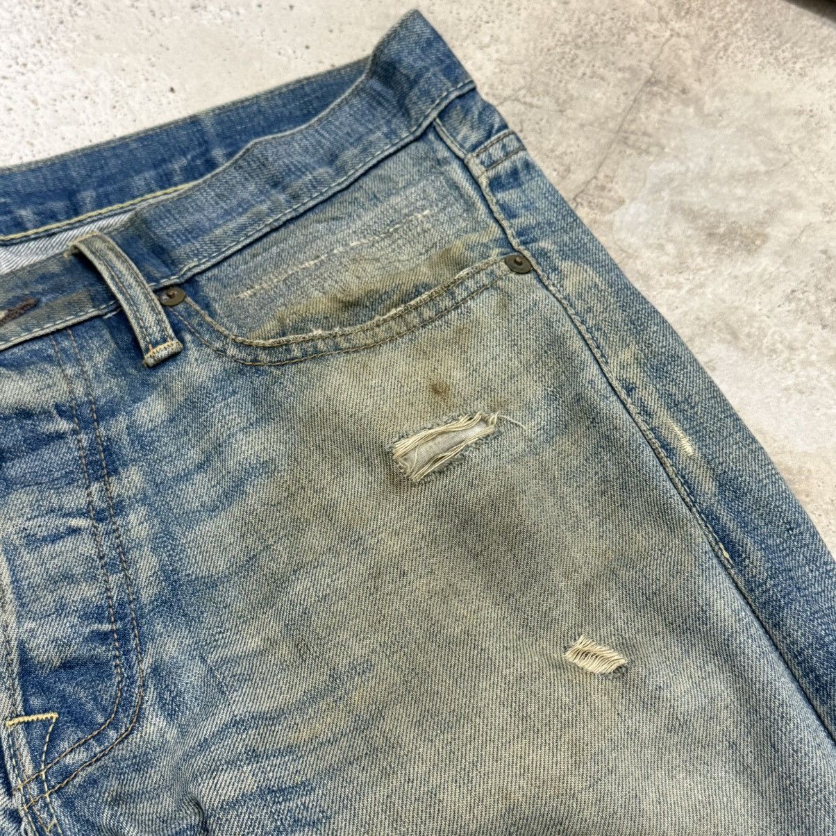 NSF NSF Muddy Distressed Slim Fit Buttonfly Denim Pants Size US 31 - 9 Thumbnail