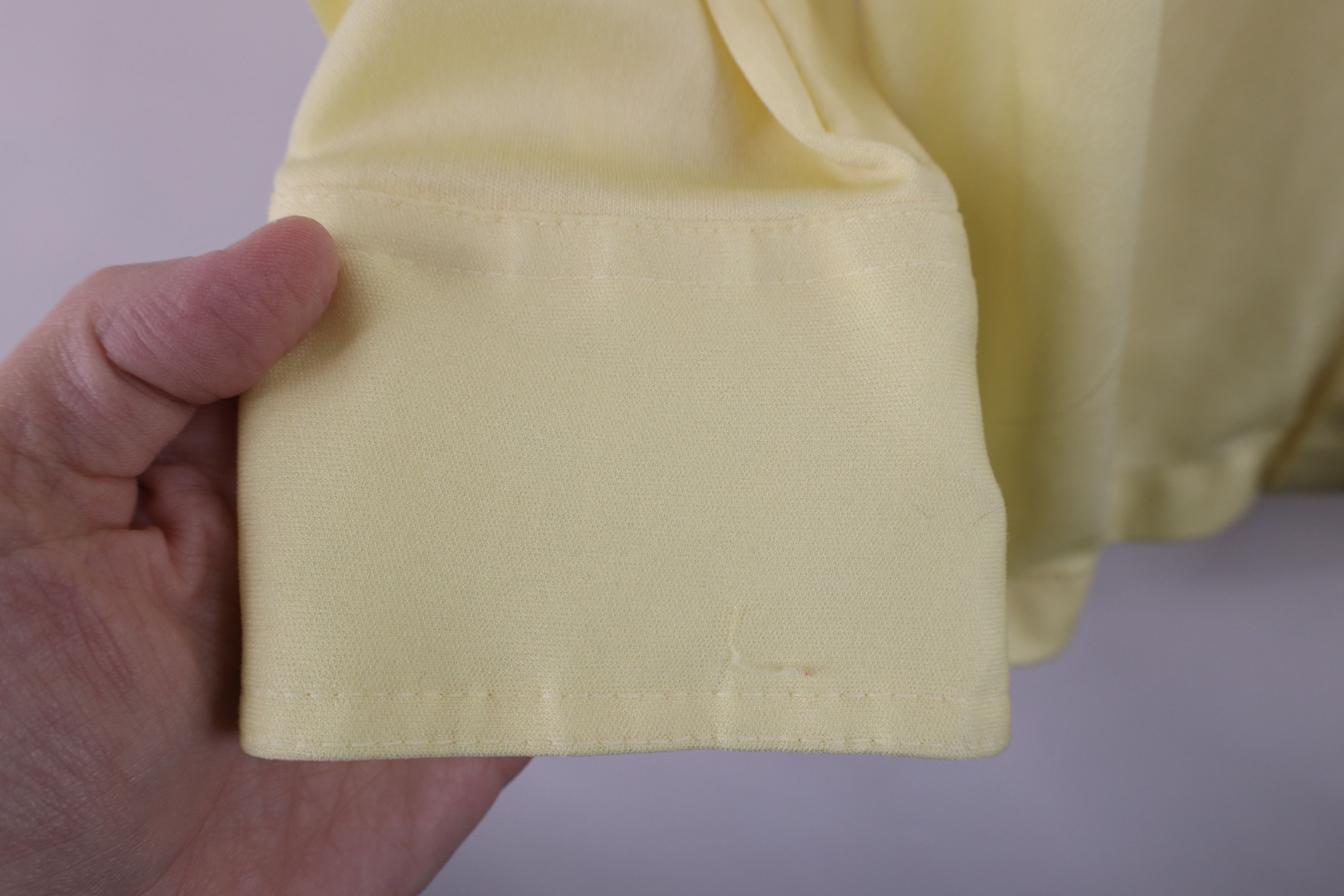 Vintage Vintage 70s Streetwear Knit Collared Button Shirt Yellow Size XXL / US 16-18 / IT 52-54 - 5 Thumbnail