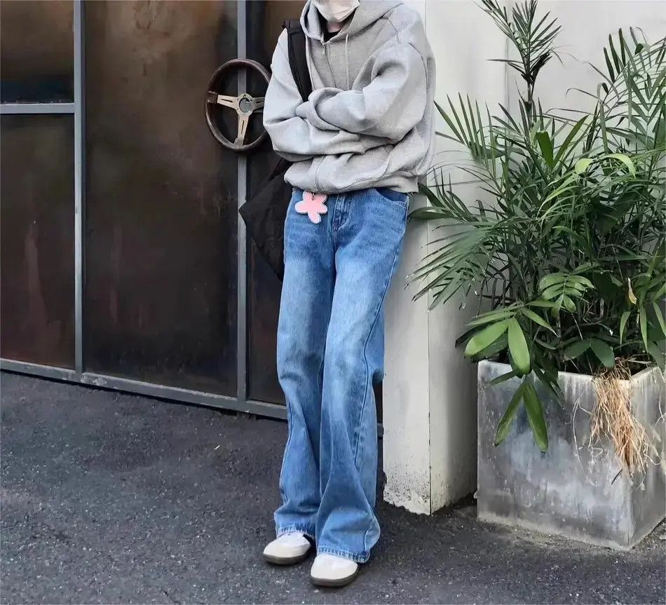 Japanese Brand Retro washed straight leg micro flared jeans Size US 30 / EU 46 - 6 Thumbnail