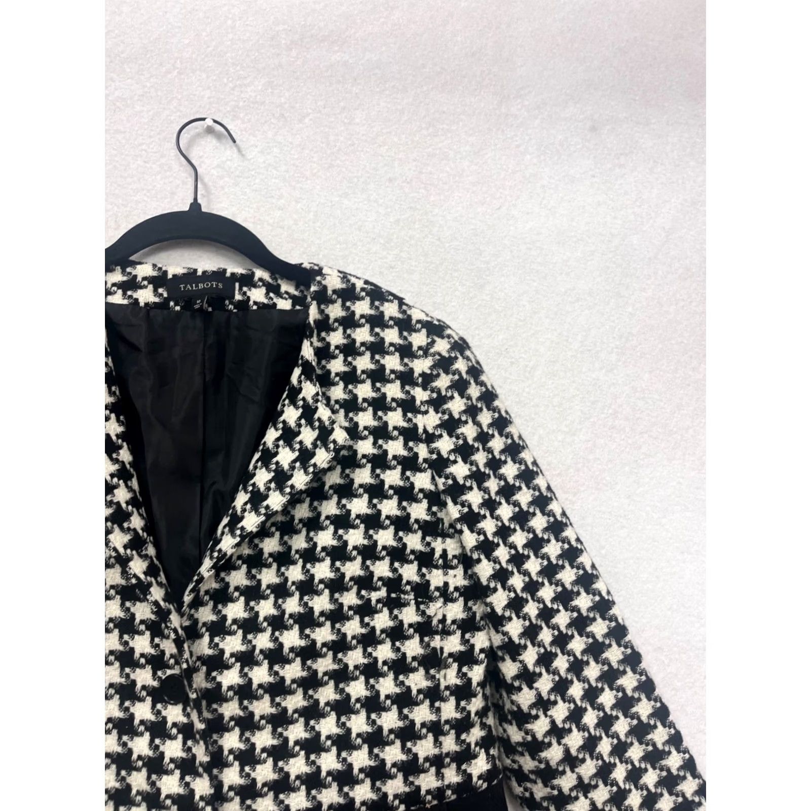 Talbots Talbots Womens Blazer Houndstooth Size 10 Black Wool/Nylon Like New Pants Suit Womens Size L / US 10 / IT 46 - 6 Thumbnail