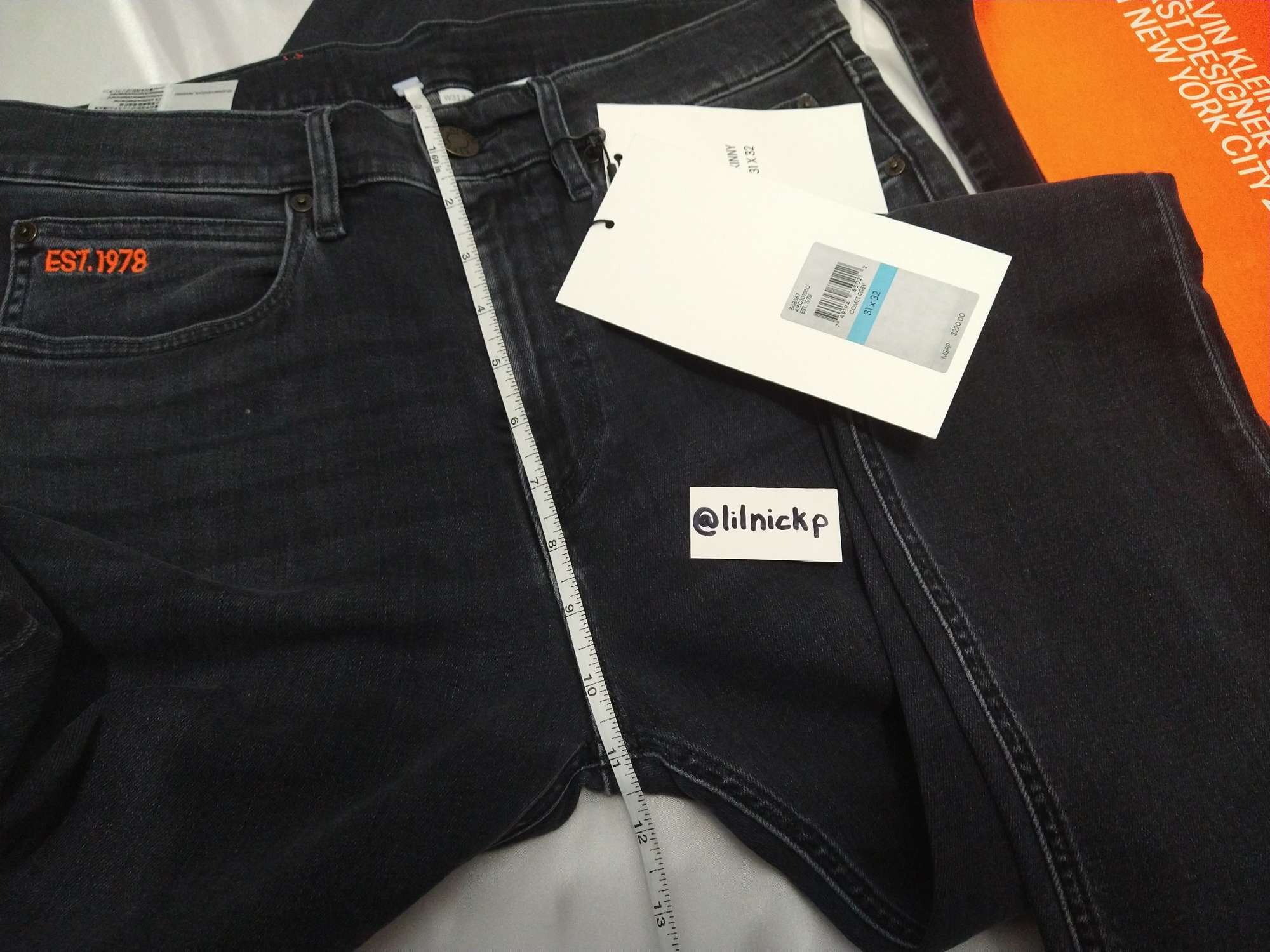 Calvin Klein 205W39NYC EST. 1978 Skinny Leg Comet Grey Jeans Size US 31 - 8 Thumbnail