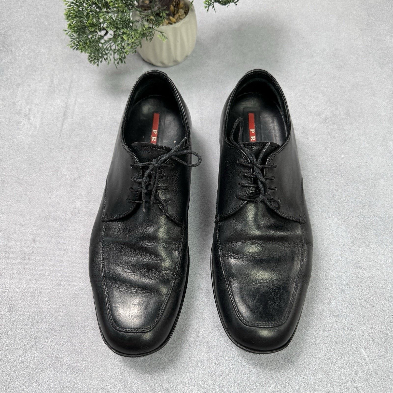 Prada Prada 1217 Black Leather Men's Shoes Casual Size 8 US 9 Size US 9 / EU 42 - 23 Thumbnail