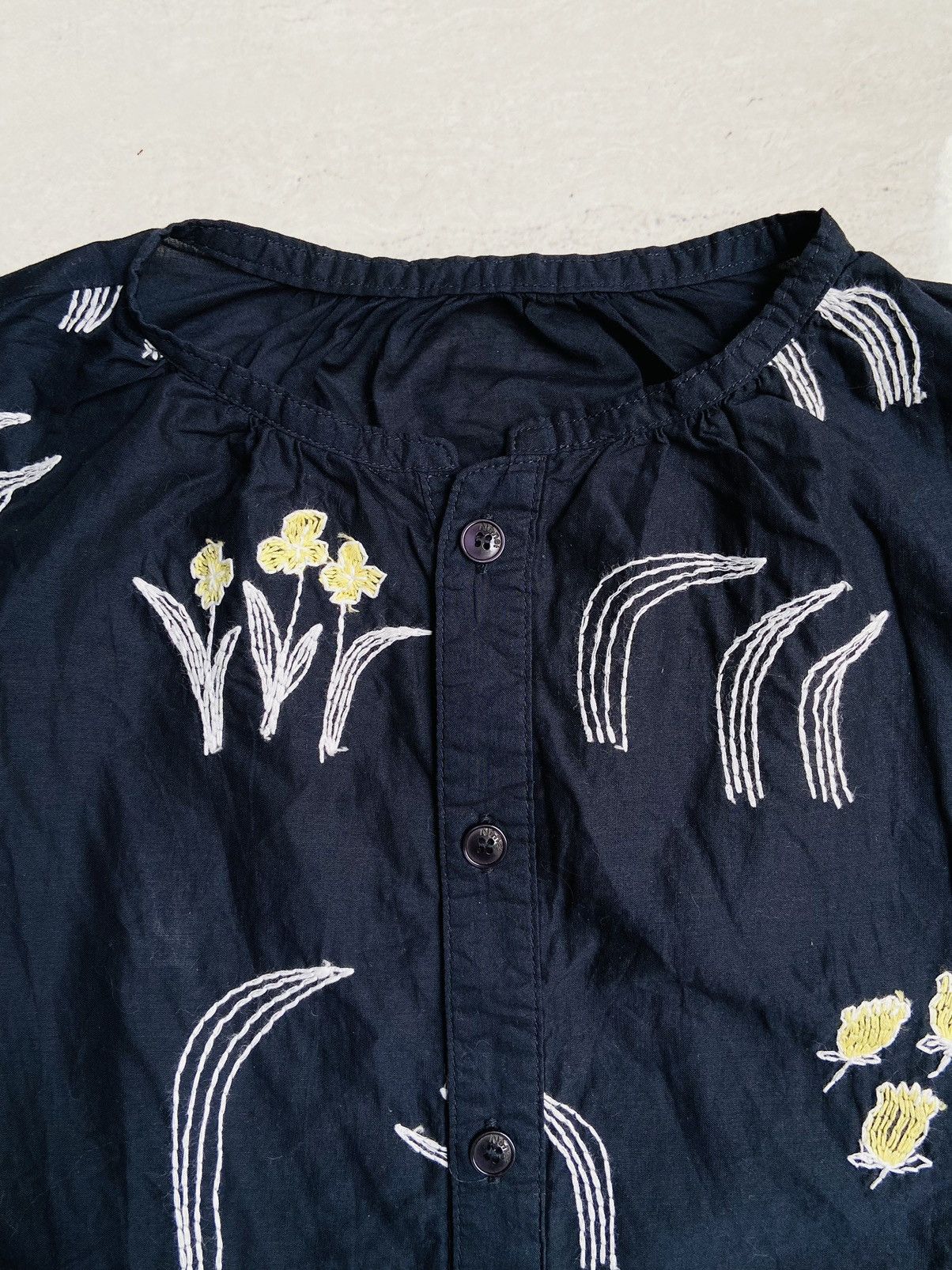 Issey Miyake × Ne-Net Ne-Net Navy Shirt Animal and Flower motif Size 52L - 8 Thumbnail