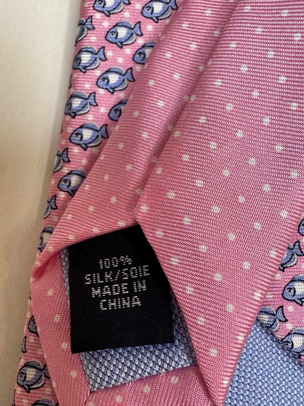 Tommy Hilfiger Tommy Hilfiger 100% silk tie pink/light blue/white geometric Size ONE SIZE - 3 Thumbnail