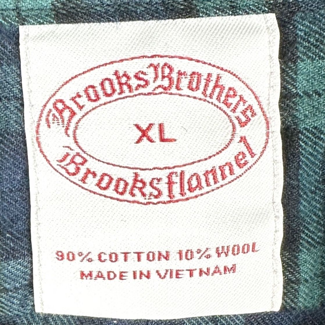 Brooks Brothers VINTAGE Brooks Brothers Wool Blend Shirt Mens XL Navy Green Flannel Tartan Plaid Size US XL / EU 56 / 4 - 4 Thumbnail