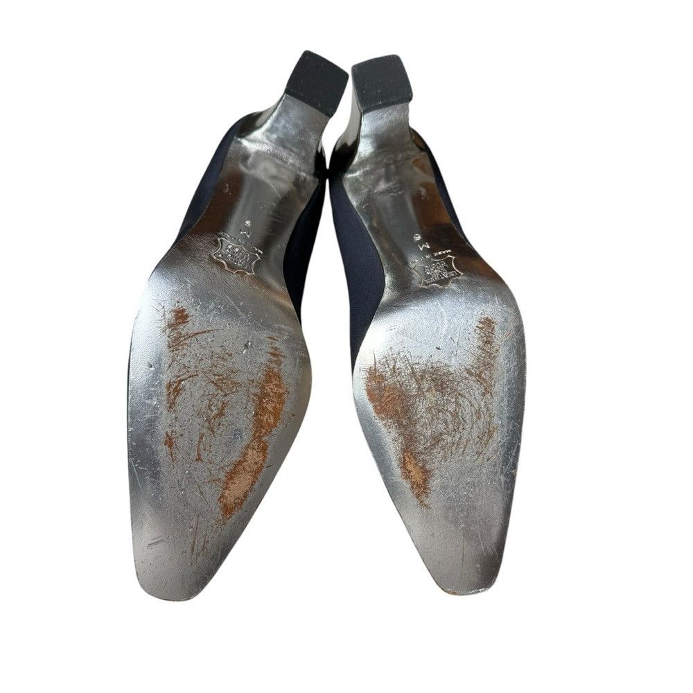 Yves Saint Laurent Vintage Yves Saint Laurent Navy Silver Square Heel Made In Size US 6 / IT 36 - 6 Thumbnail