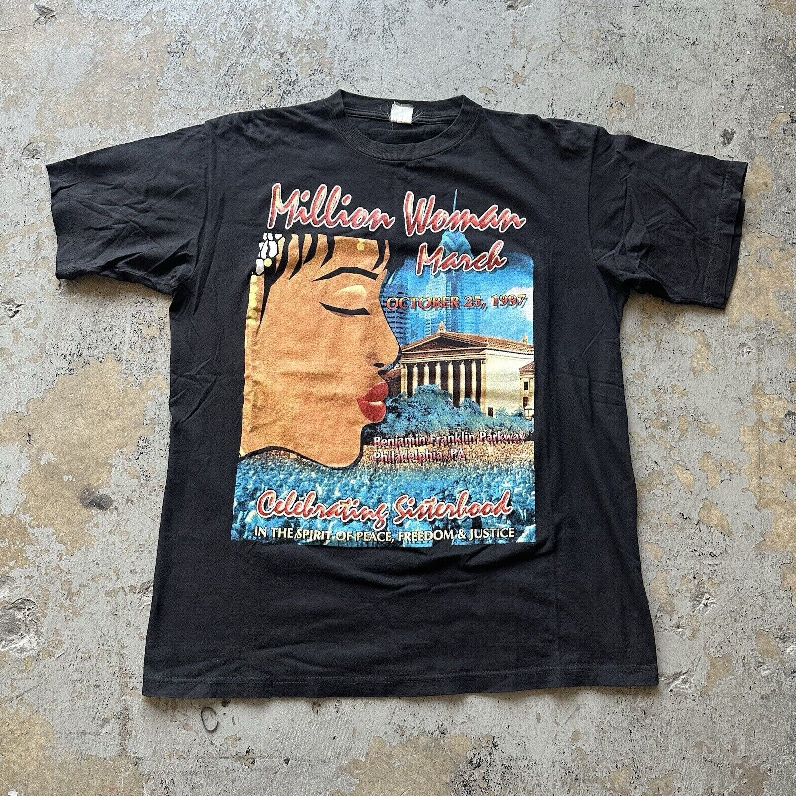 Rap Tees × Vintage Vintage 90s Bay Club Million Women March Rap Tee T-Shirt Size US XL / EU 56 / 4 - 3 Thumbnail