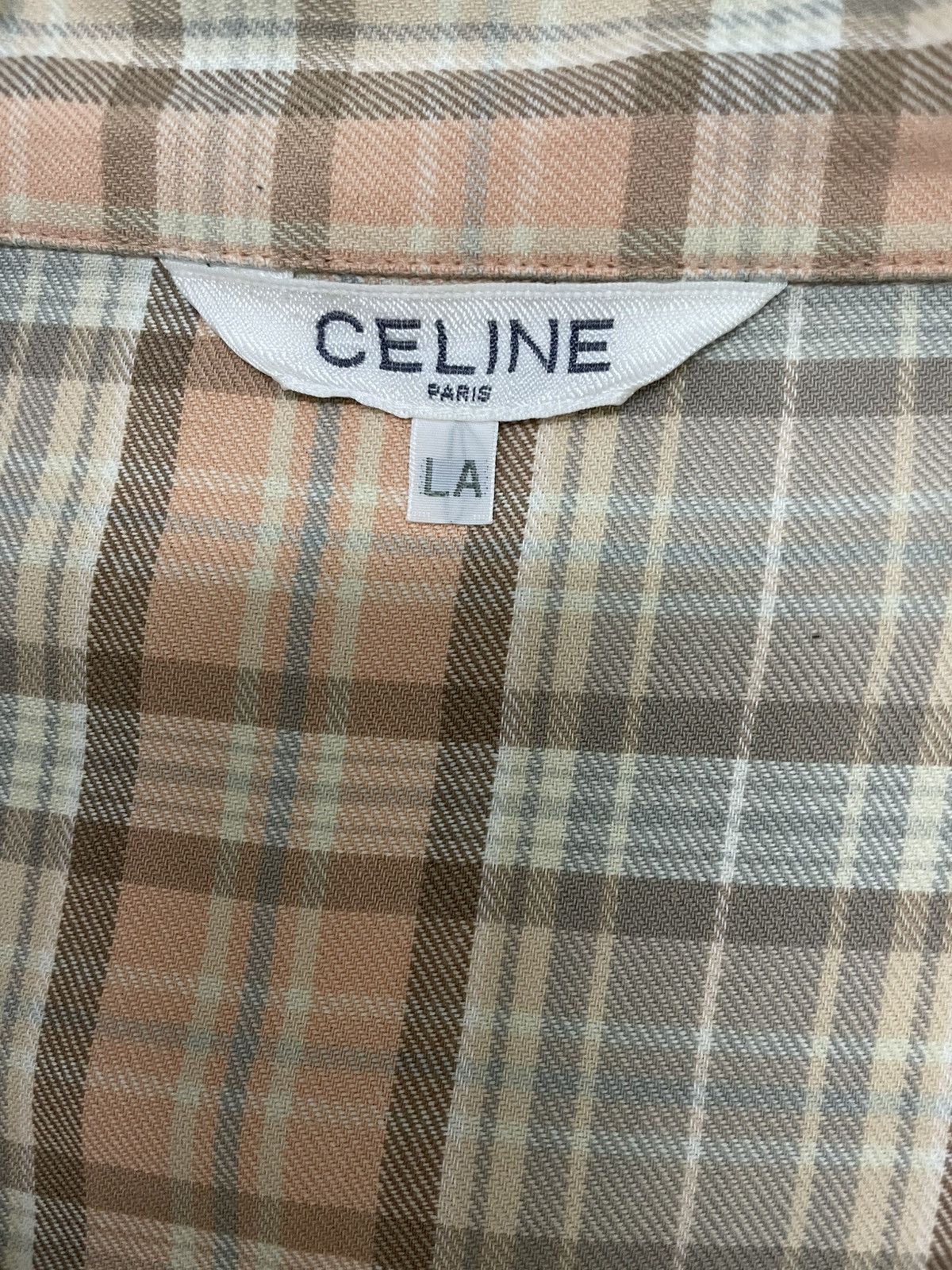 Celine Celine pajama Checked Button Up Shirt Size US L / EU 52-54 / 3 - 7 Thumbnail