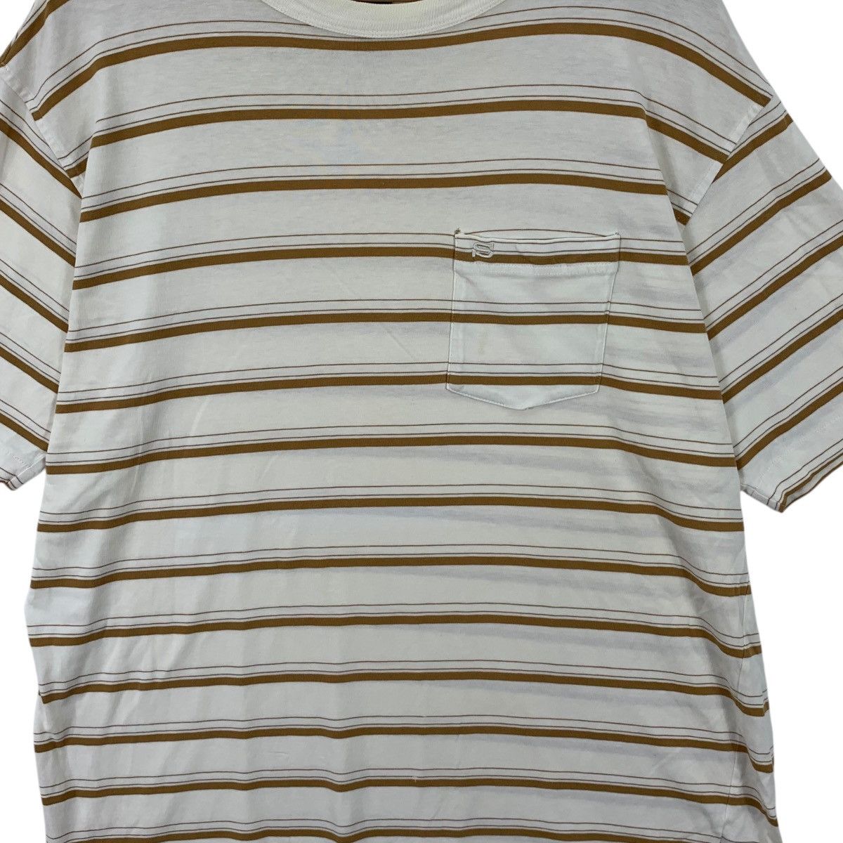 Stussy Vintage STUSSY SKATEBOARD NYC Striped Pocket Tee Shirt Top Size US XL / EU 56 / 4 - 3 Thumbnail