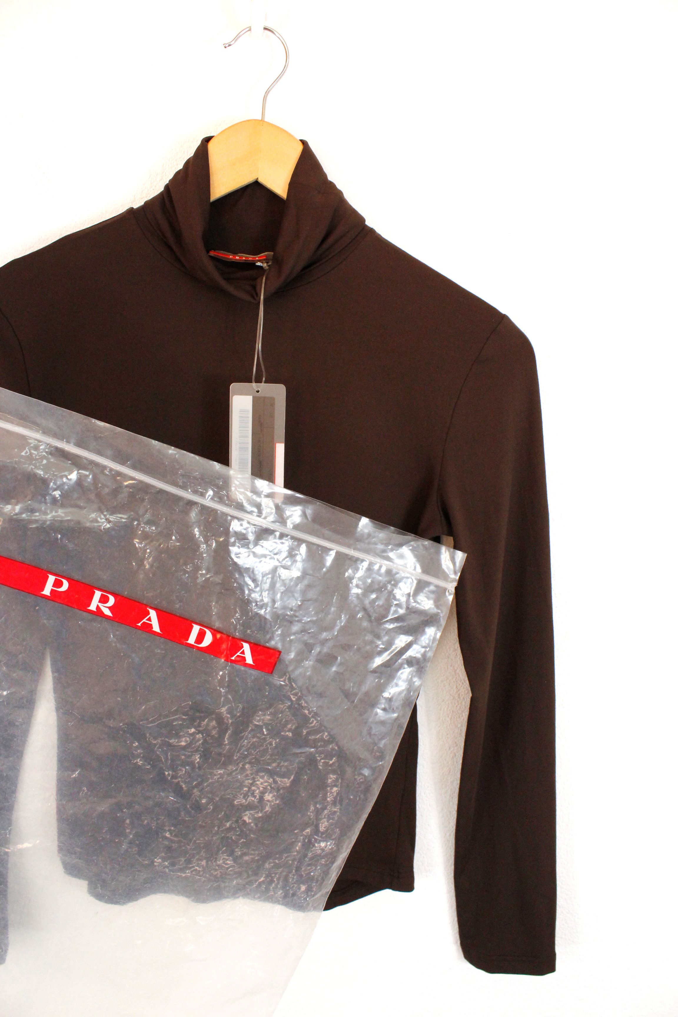 Prada Womens Prada Rubber Logo Nylon Turtleneck Pullover Sweater Size M / US 6-8 / IT 42-44 - 8 Thumbnail