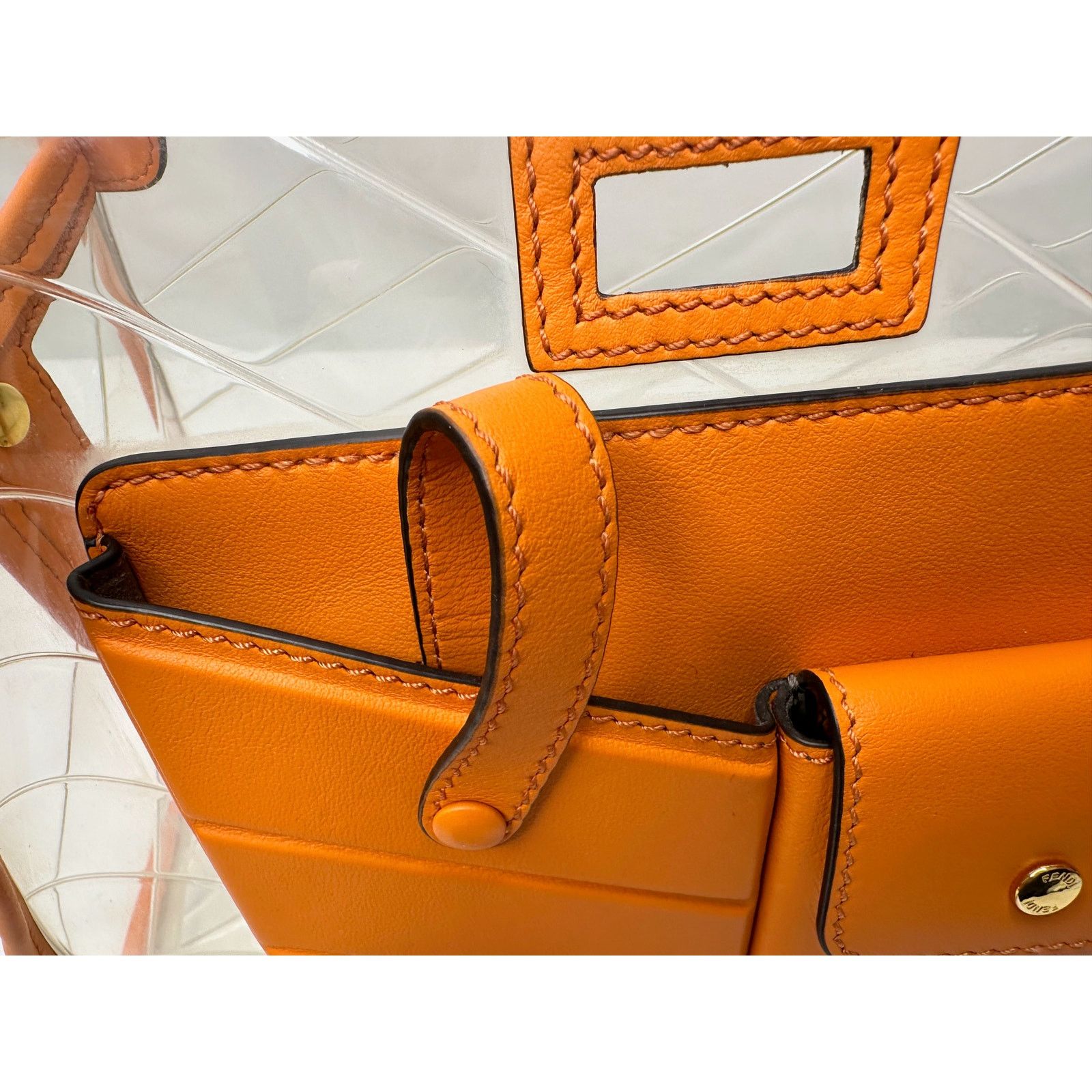 Fendi Fendi Peekaboo Defender PVC Clutch Bag Orange - Small Size ONE SIZE - 12 Thumbnail