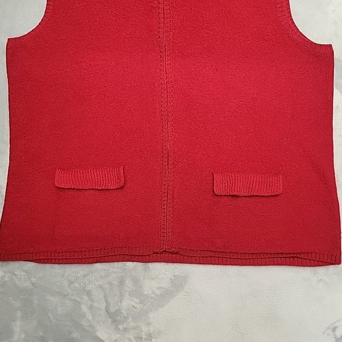 Vintage VINTAGE CJ Banks Sweater Vest Womens 1X Red Wool Knit Full Zip Sleeveless Cardigan Vest Size XL / US 12-14 / IT 48-50 - 2 Thumbnail
