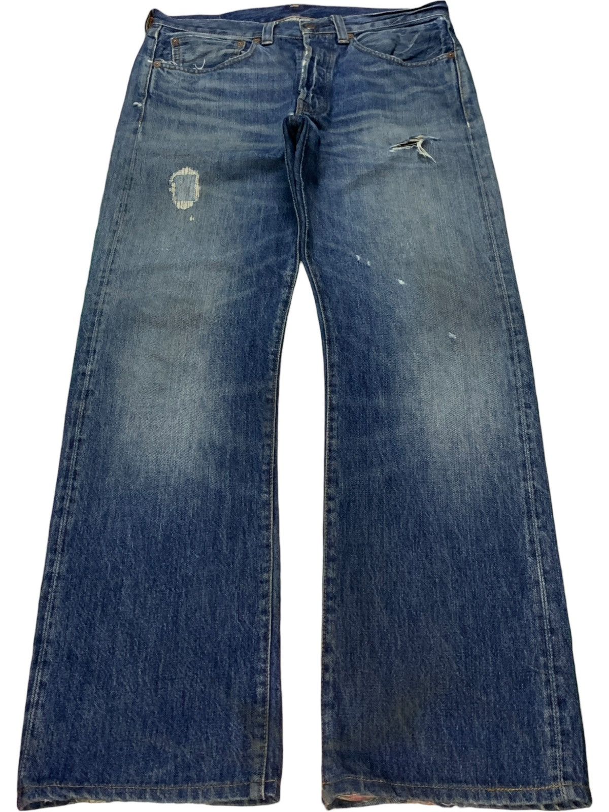 Levi's Vintage 02 Levis 501xx Big E Selvedge Mud Wash Loose Jeans Size US 33 - 2 Thumbnail