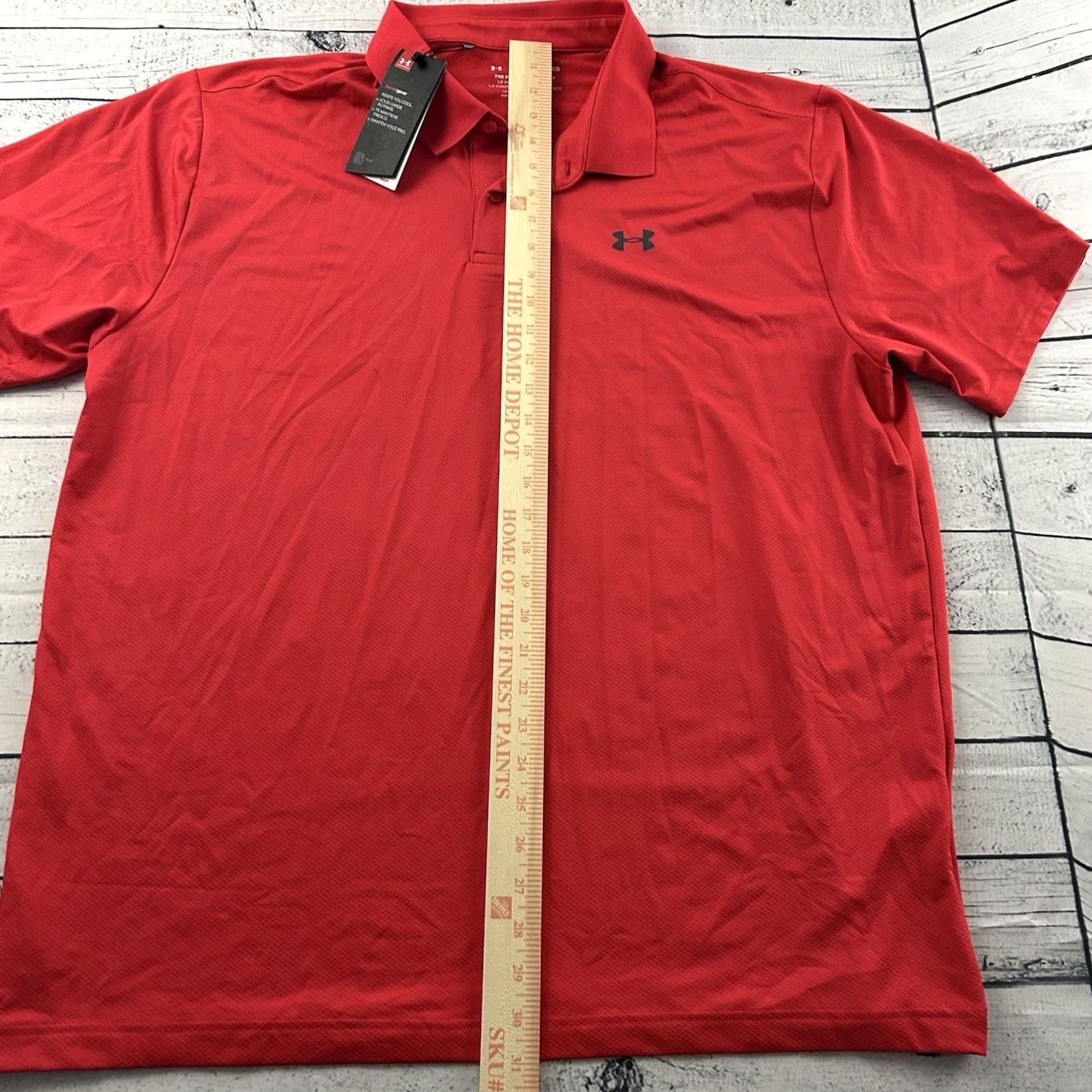 Under Armour Under Armour Performance Polo Short Sleeve Button Front Shirt Men's 2XL Red Size US XXL / EU 58 / 5 - 4 Thumbnail