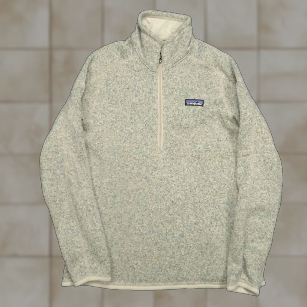 Patagonia Patagonia Sweater Womens Medium Pelican Tan Quarter Zip Fleece Jumper Size M / US 6-8 / IT 42-44 - 1 Thumbnail