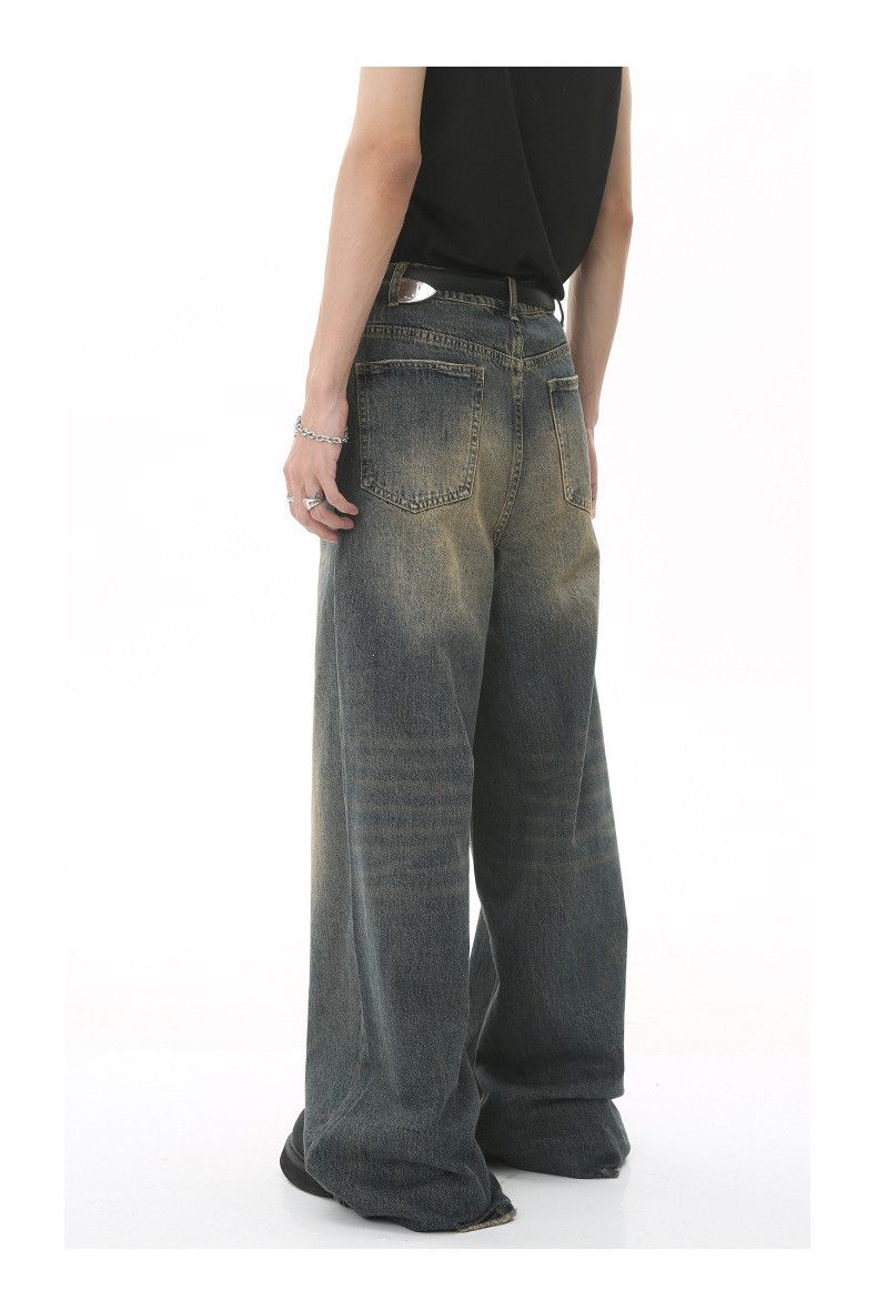 Japanese Brand × Jean Vintage washed distressed loose wide-leg jeans Size US 33 - 6 Thumbnail