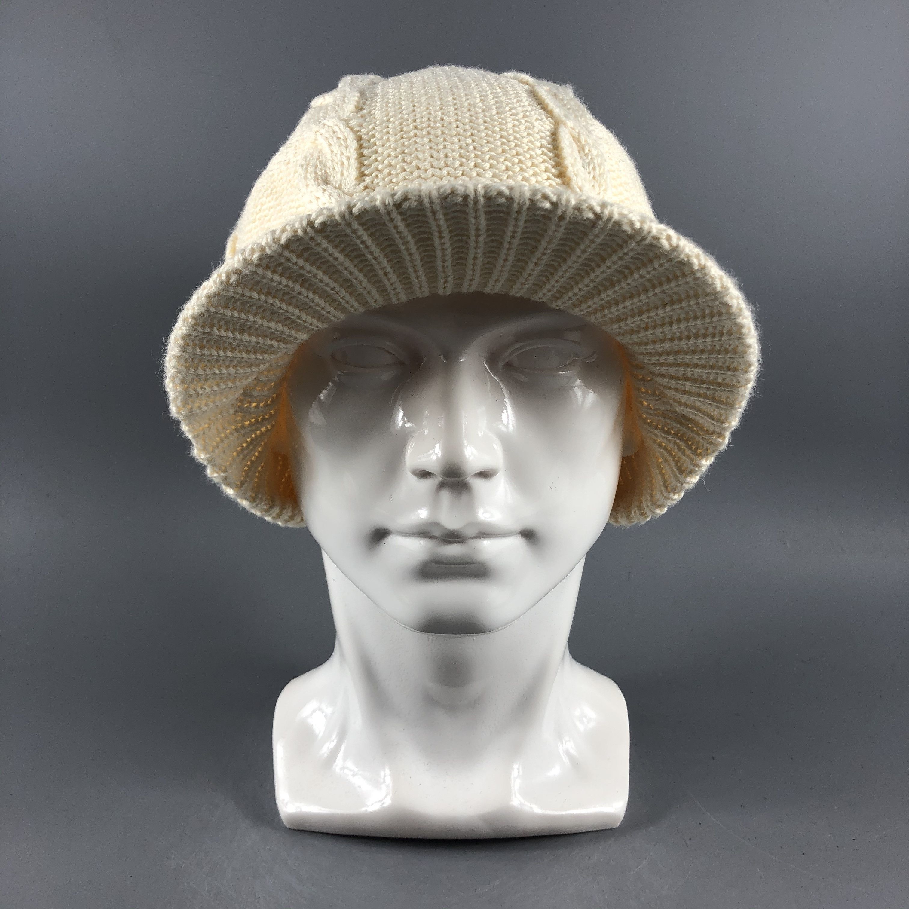 image of Evisu Hats Cable Knit Beanie Snow Hat Snow Cap B167, Men's