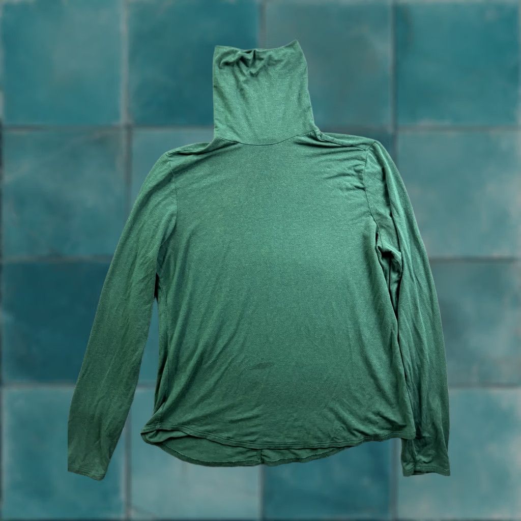 Prana prAna Shirt Womens XL Green Turtleneck Long Sleeve Jersey Top Stretch Size XL / US 12-14 / IT 48-50 - 1 Thumbnail