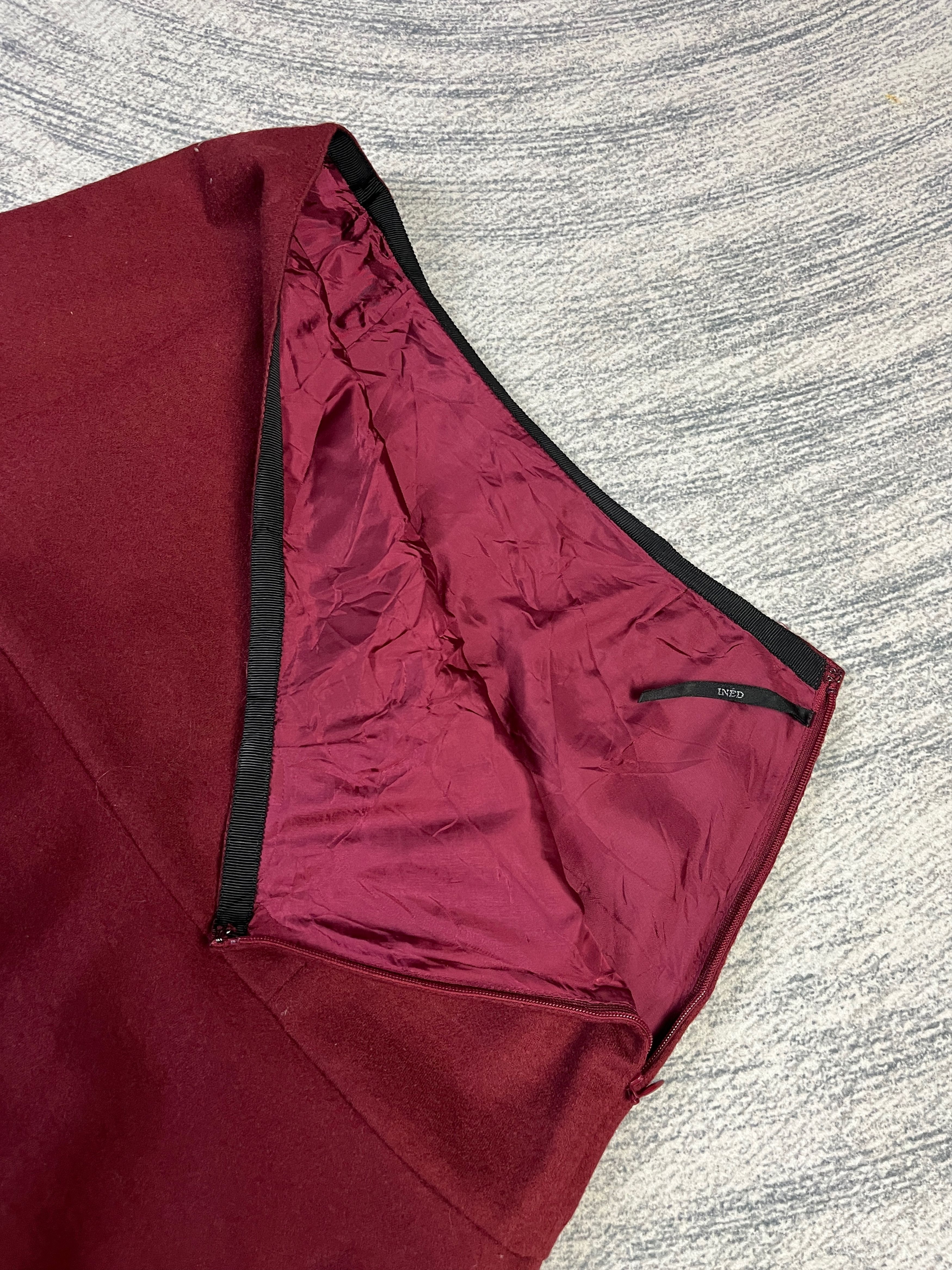 Yohji Yamamoto Ined Red Wool Skirt Size 26" / US 2 / IT 38 - 4 Thumbnail