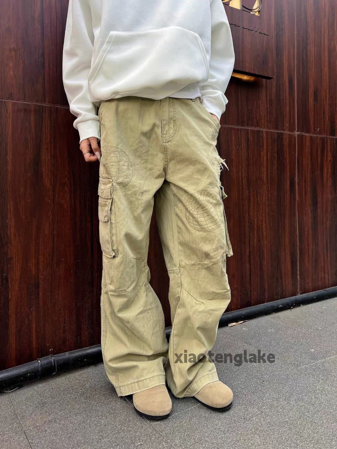 Designer Unisex outdoor utility loose baggy skate hiphop cargo pants Size US 32 / EU 48 - 4 Thumbnail