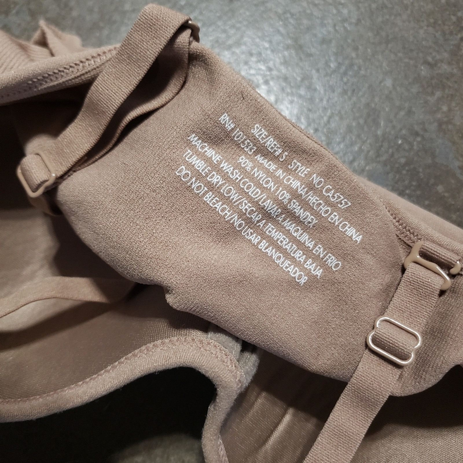 Other Nude Padded Cut Off Sport Bra Size ONE SIZE - 3 Thumbnail
