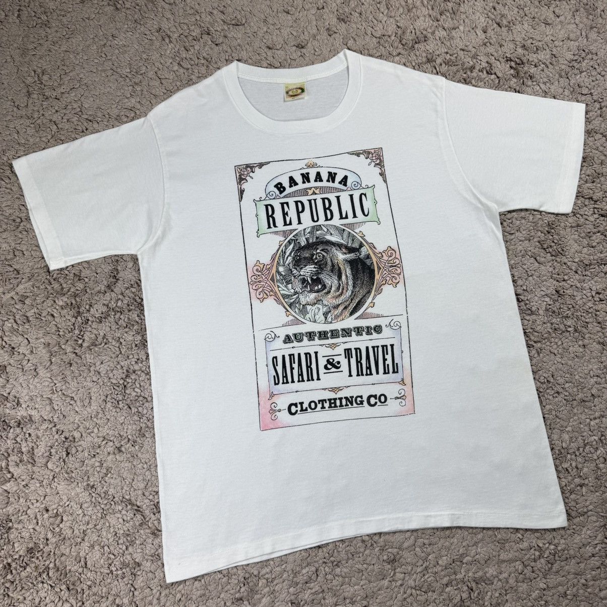 Banana Republic Vintage Banana Republic Safari& Travel Tiger Graphic T-shirt Size US L / EU 52-54 / 3 - 3 Thumbnail