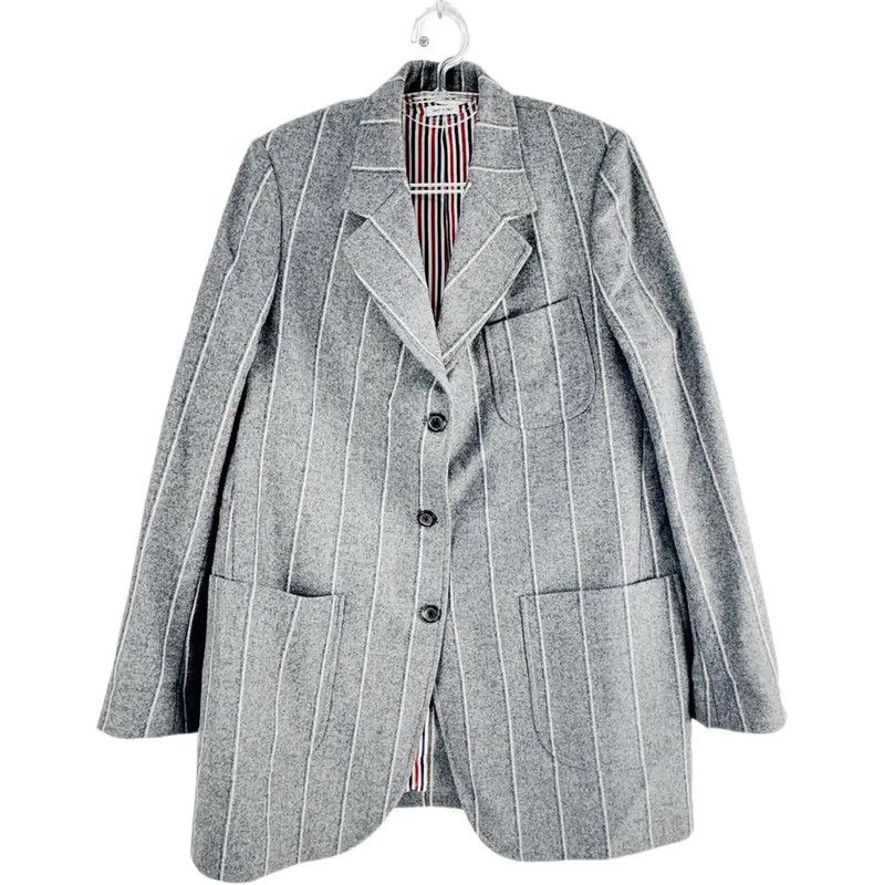 Thom Browne Thom Browne Women's Gray Wool Coat Size S 0089 Size S / US 4 / IT 40 - 1 Thumbnail