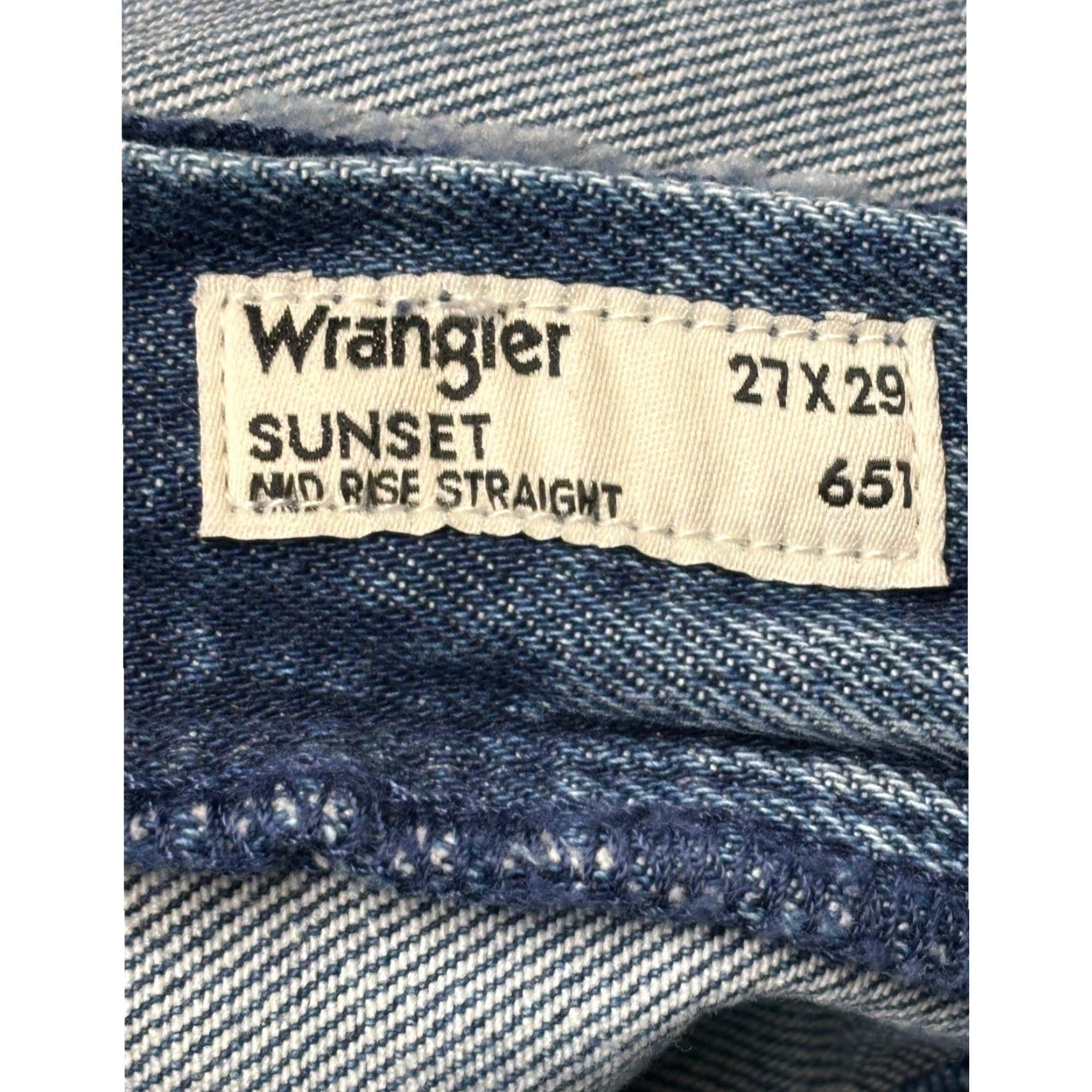 Wrangler VINTAGE Wrangler Sunset Mid Rise Straight 651 Jeans Blue Denim 27x29 Womens Jeans Wrangler Sunset Size 27" / US 4 / IT 40 - 6 Thumbnail