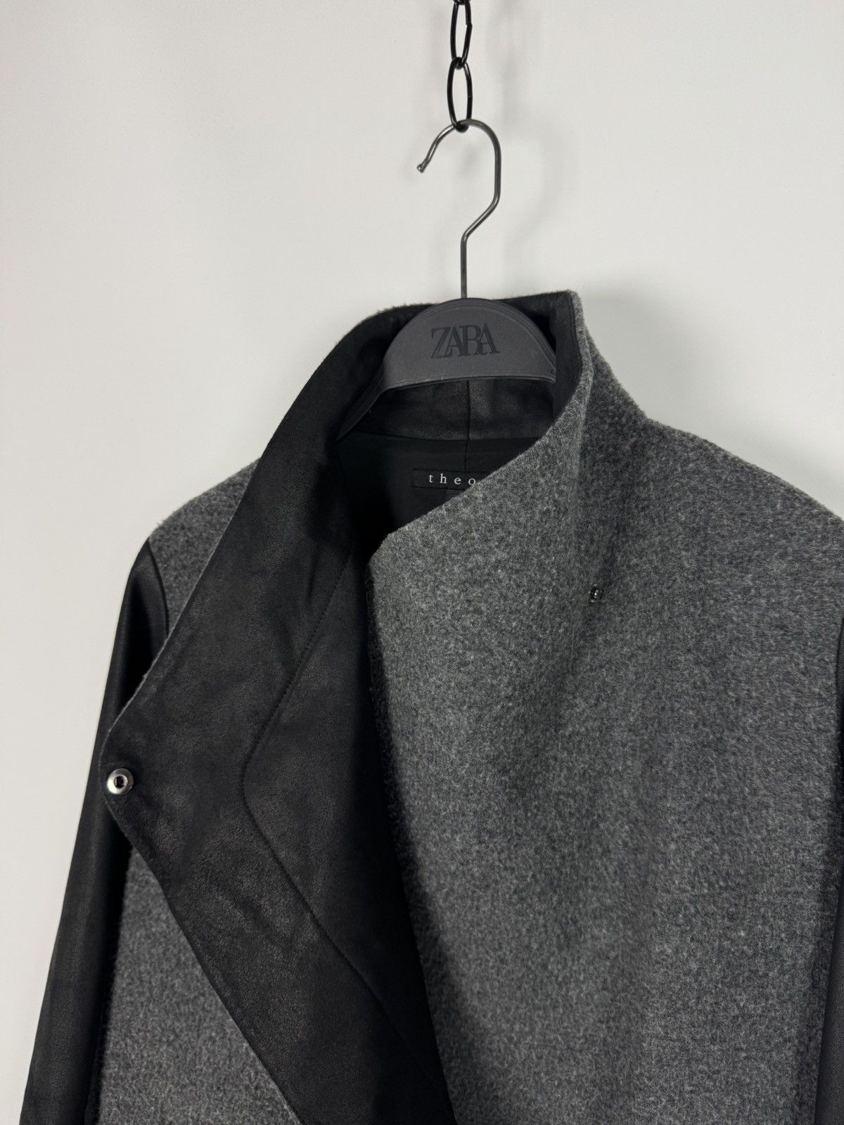 Theory Theory Naomo Leather Sleeve Felt Coat Jacket Size S / US 4 / IT 40 - 9 Thumbnail