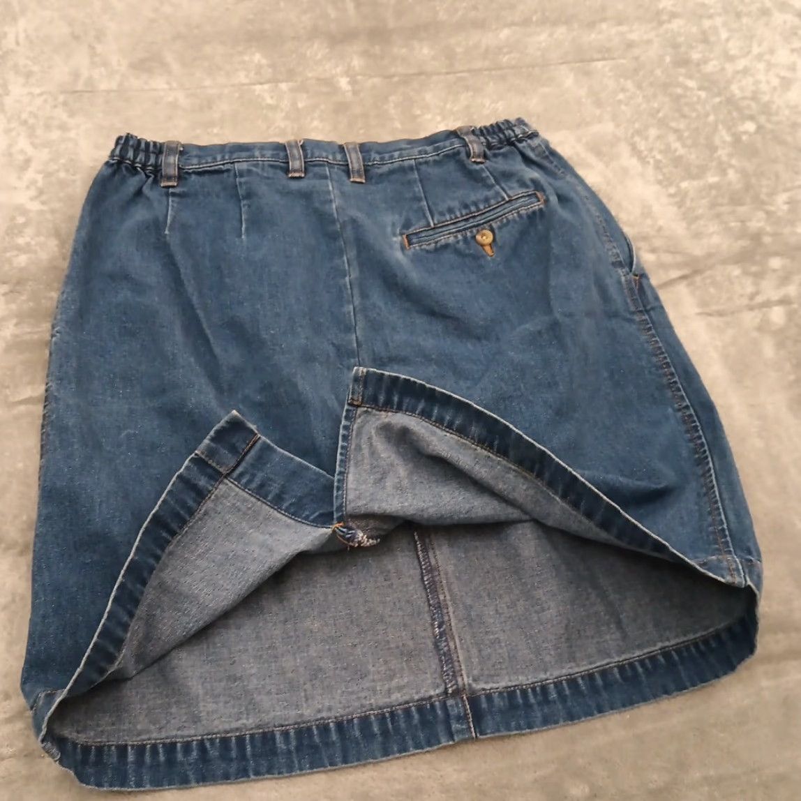 Eddie Bauer Eddie Bauer Skirt Size 10 Tall Blue Denim Pencil Pleated Front Pockets Womens Size 32" / US 10 / IT 46 - 6 Thumbnail